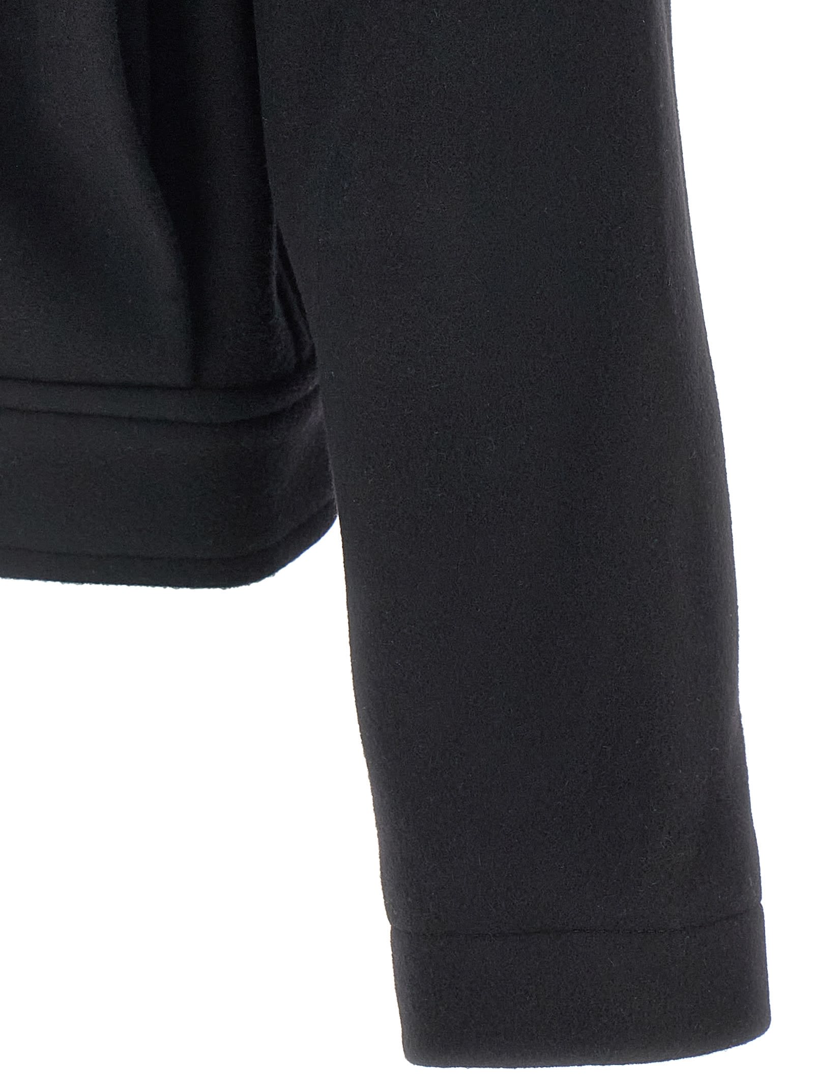 Jacquemus Cabana Duffle Coat With Hood And Long Sleeves In Black