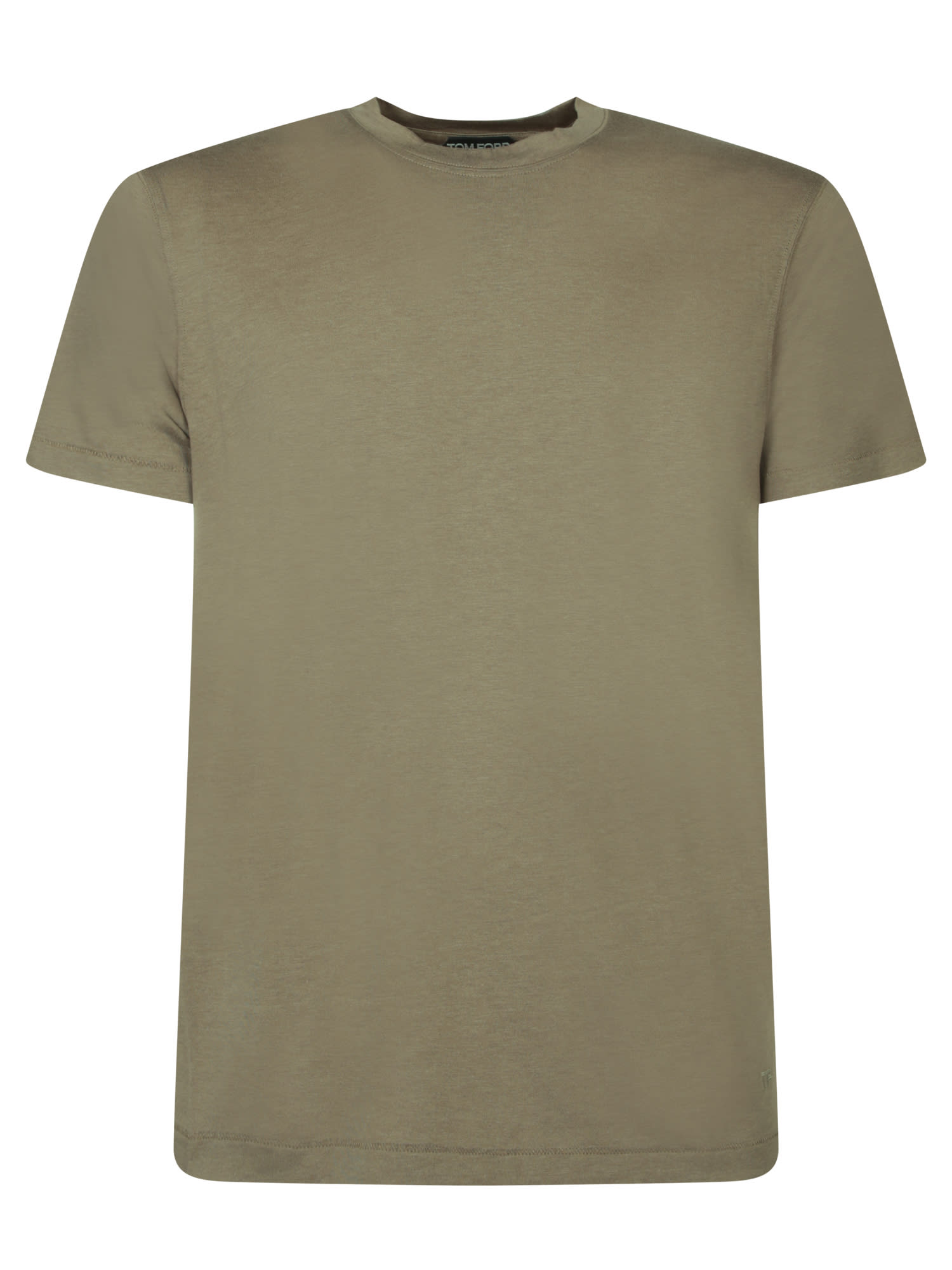 Shop Tom Ford Taupe Lyocell And Cotton T-shirt In Beige