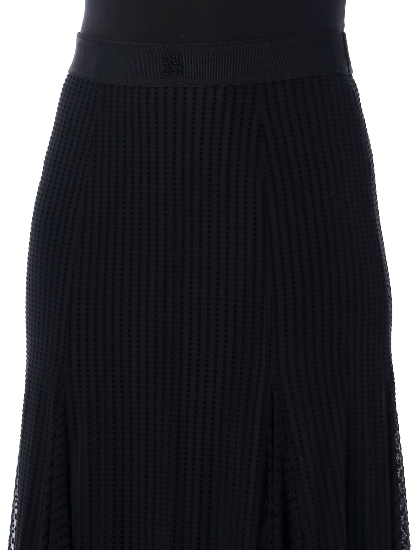 Shop Givenchy Tulle Midi Skirt In Black