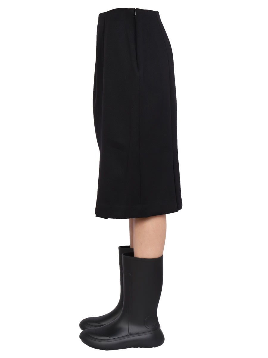 Shop Raf Simons Straight Cut Skirt In Black