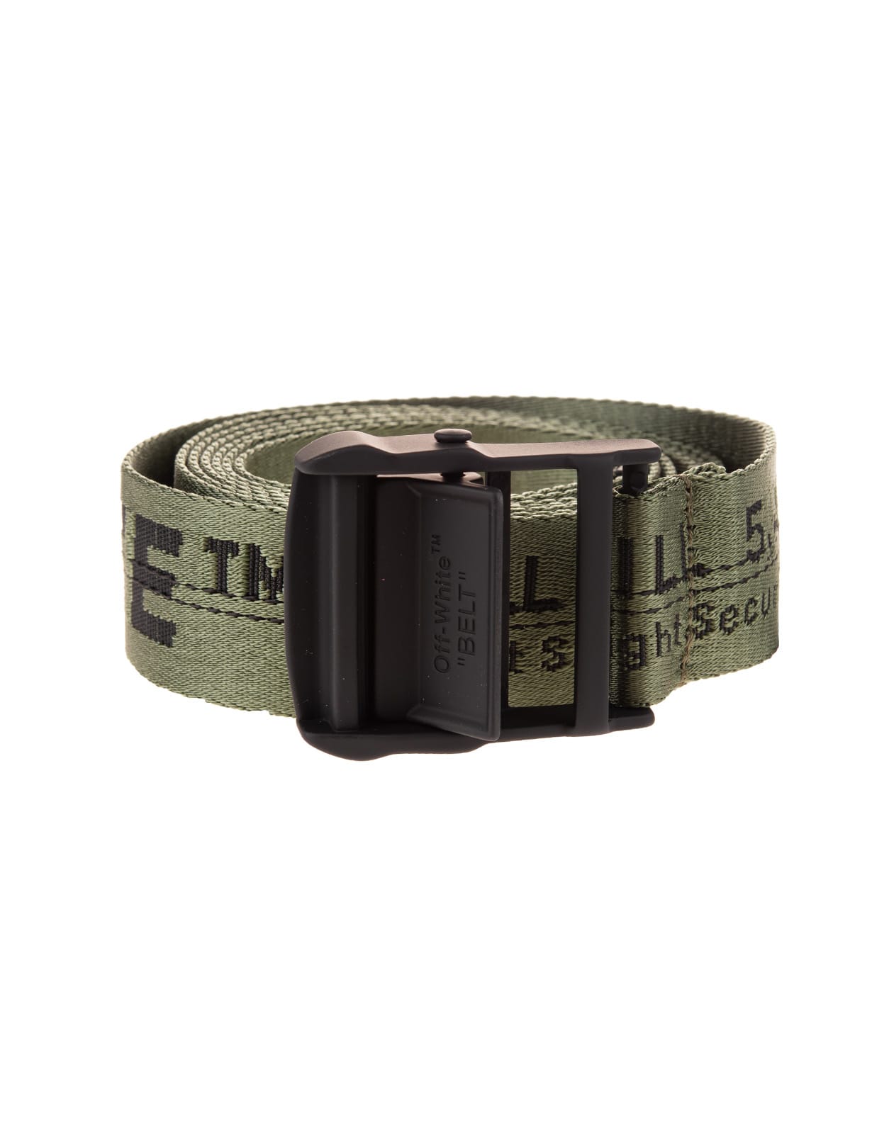 Off-White Man Military Green And Black Classic Industrial Belt