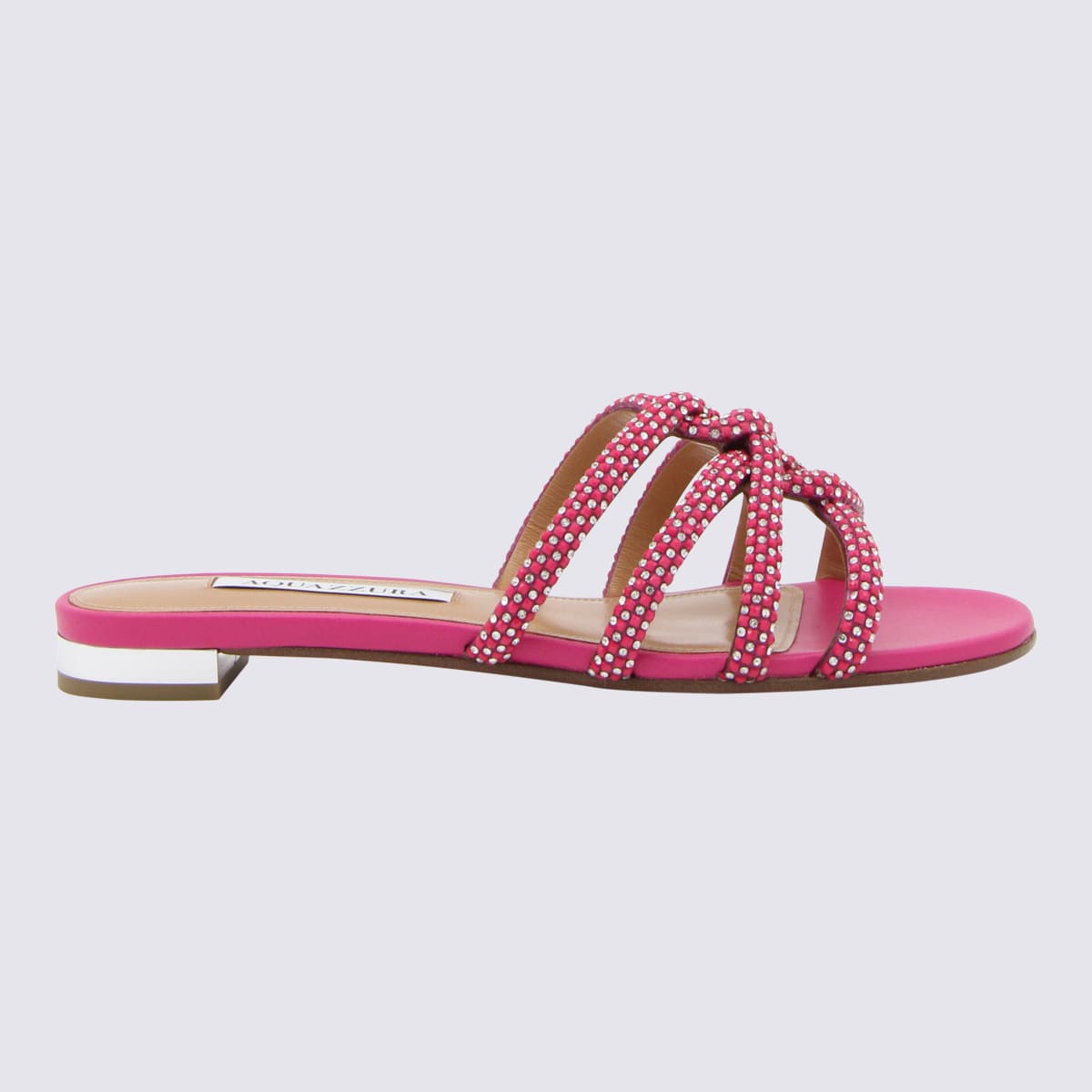 Fuchsia Pink Leather Sandals