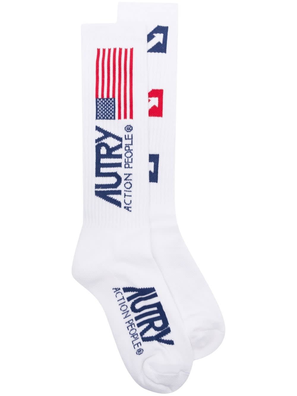 Shop Autry Iconic Action Socks In White