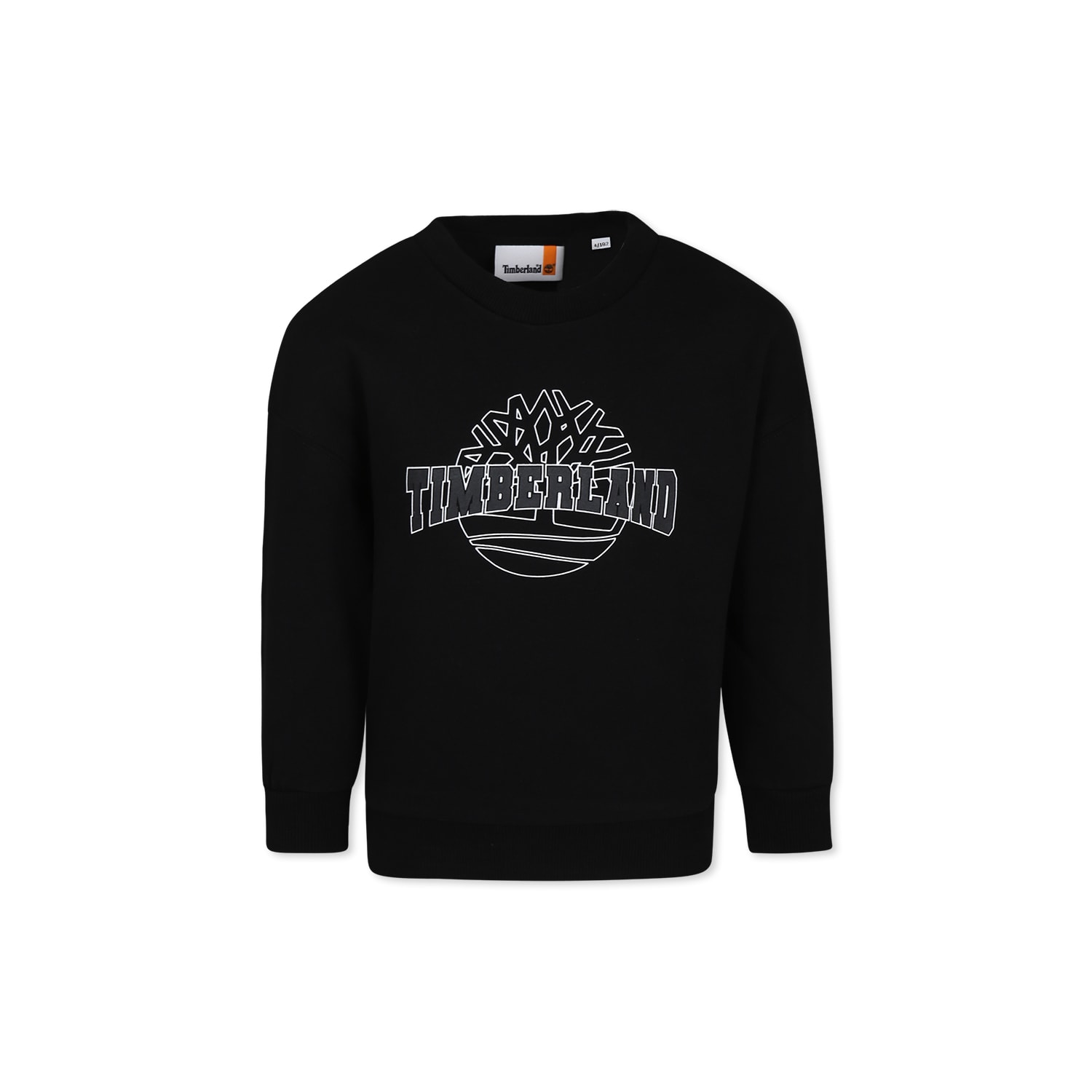 Timberland Black Sweatshirt For Boy With Logo In Black