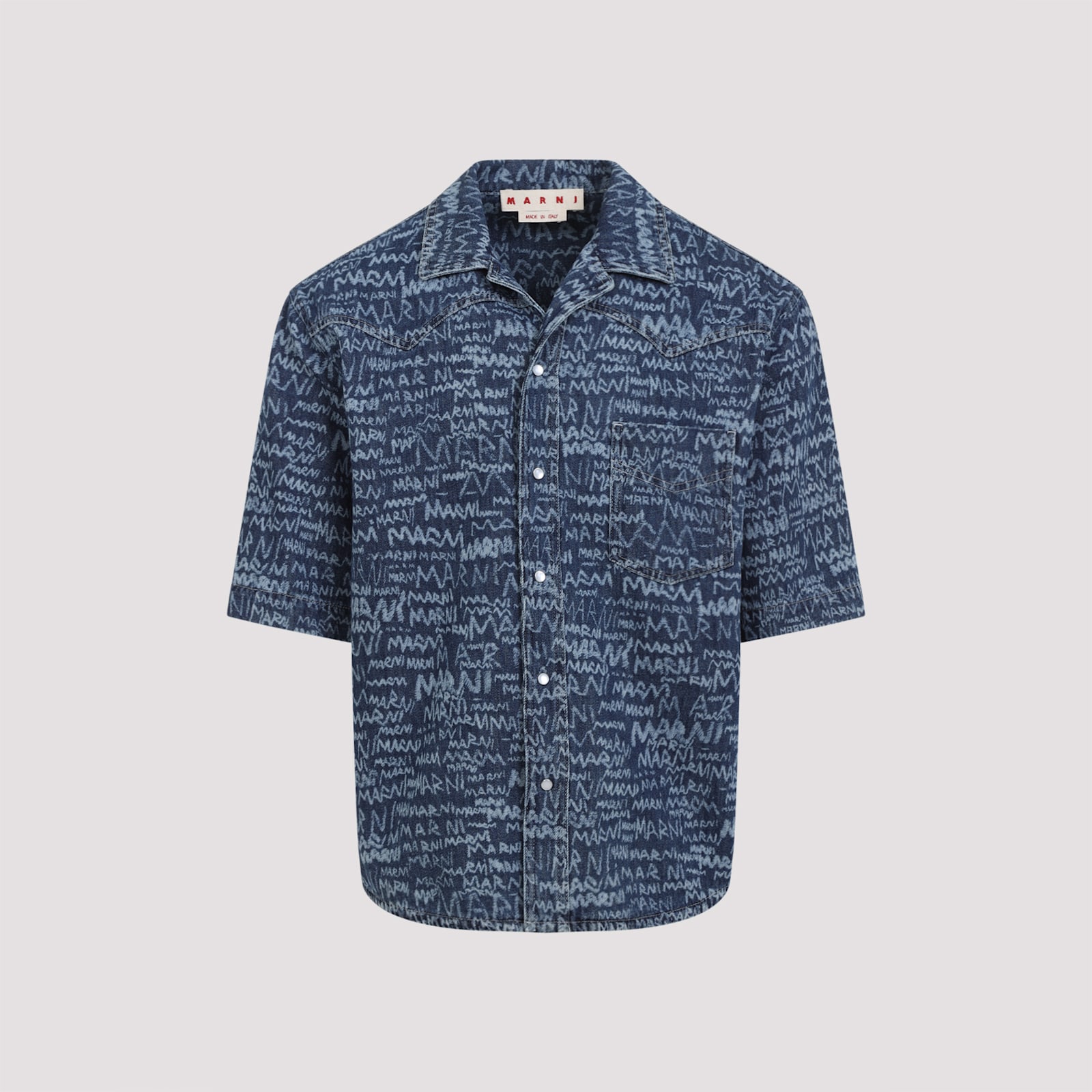 Marni Blue Cotton Shirt In Blue Kyanite