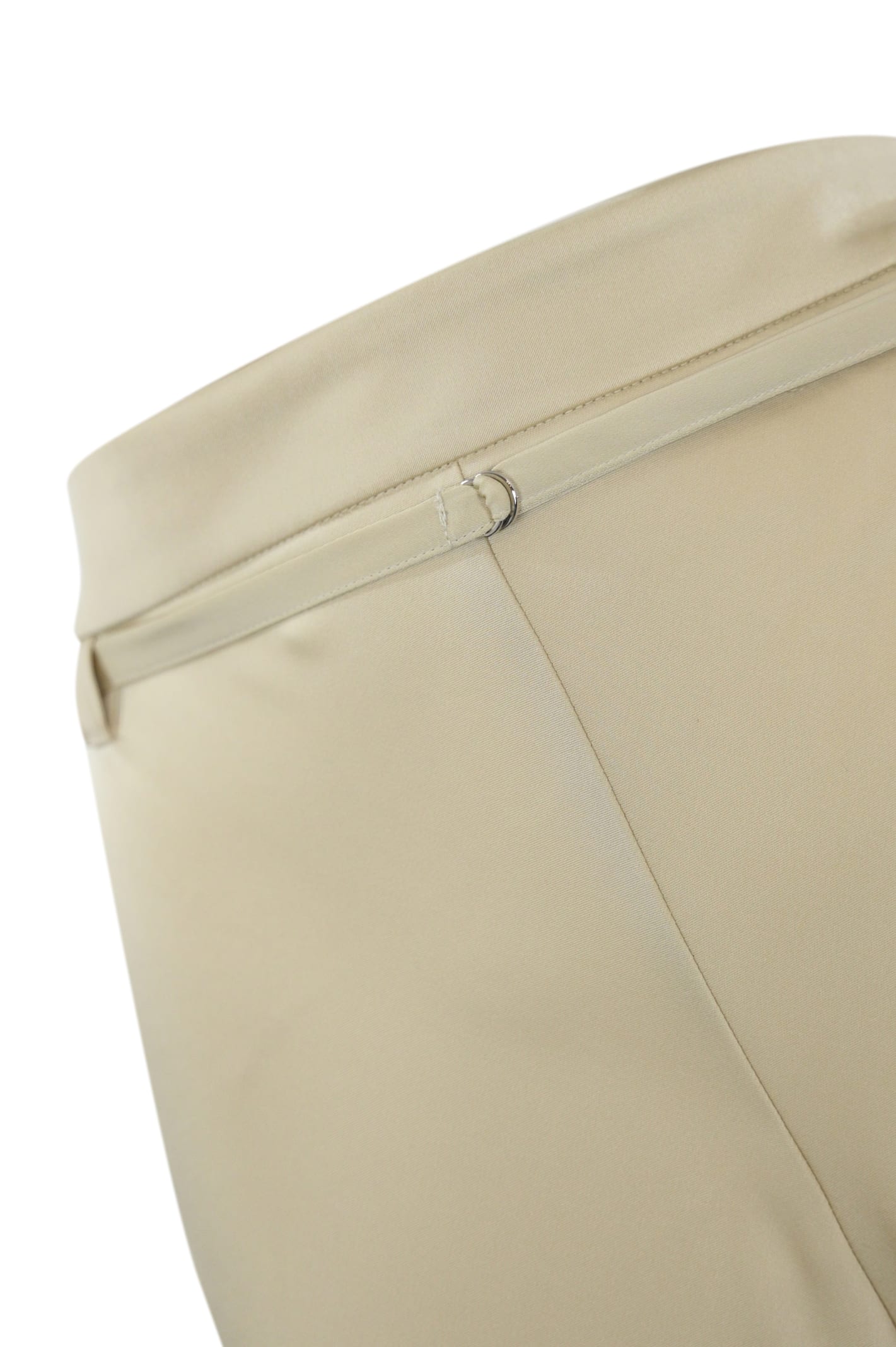 Patrizia Pepe Satin Trousers With Belt In Modern Beige