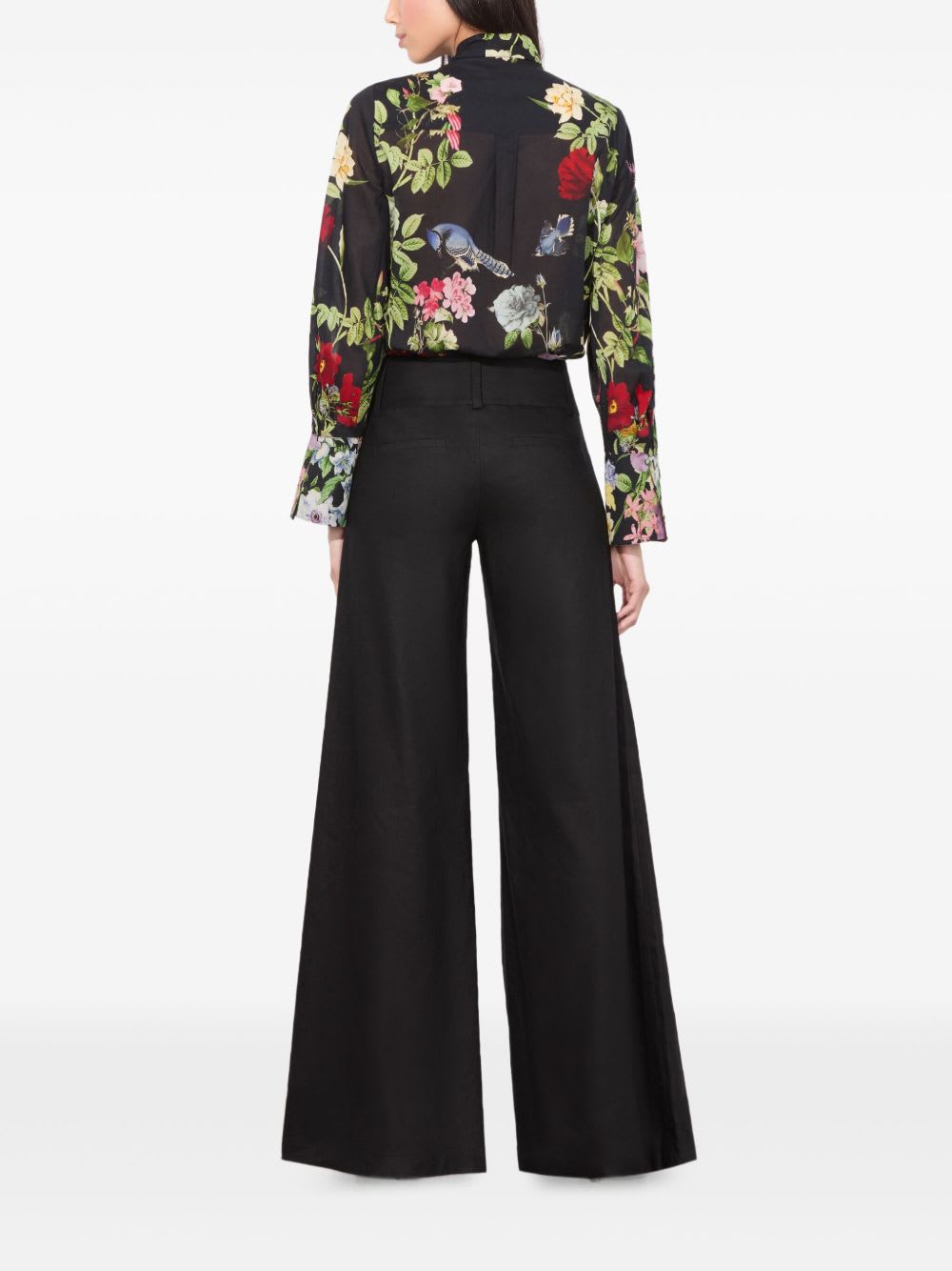 Alice And Olivia Alice + Olivia Lloyd Cotton Blouse In Black