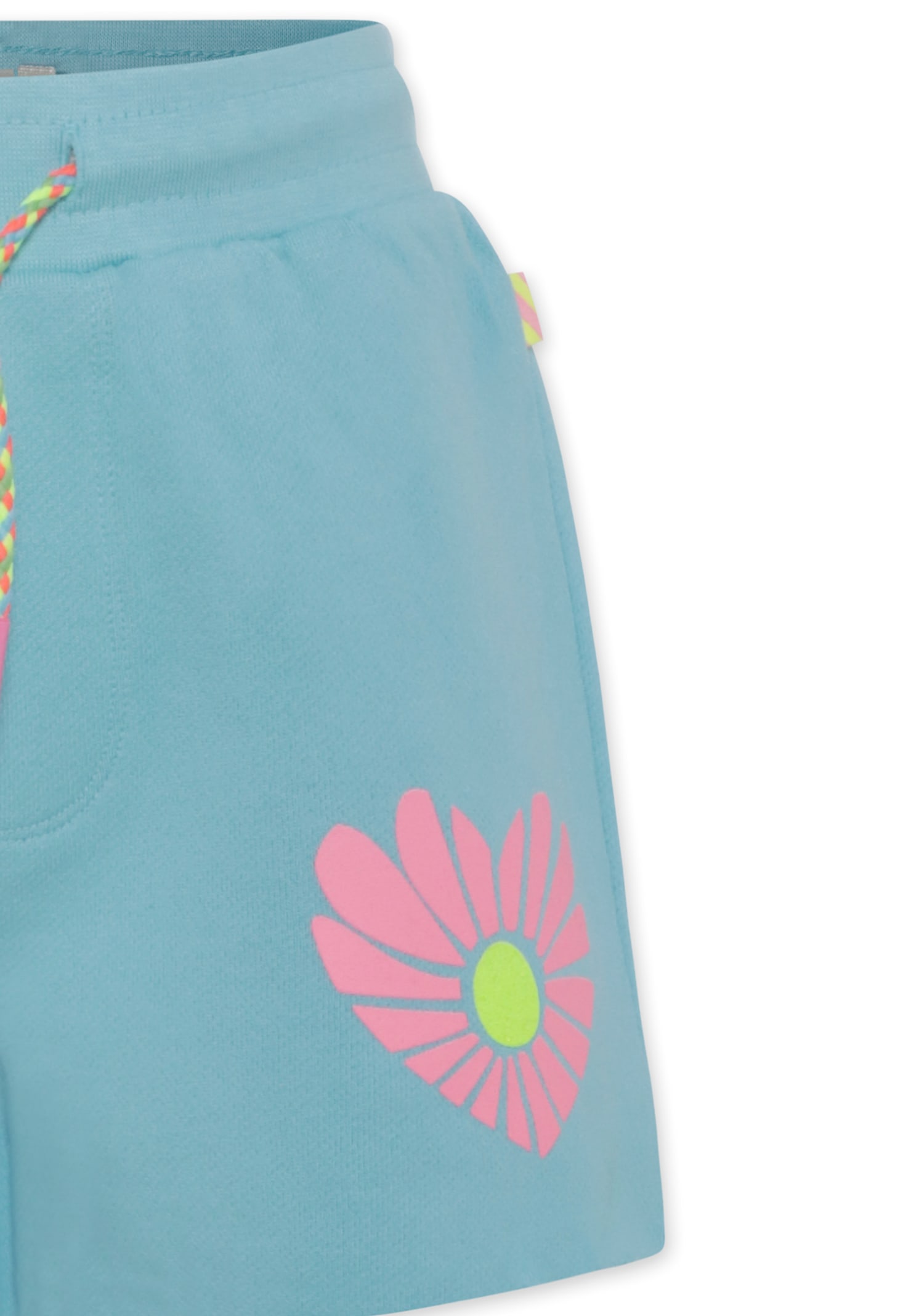 Billieblush Light Blue Shorts For Girl With Heart In Blue