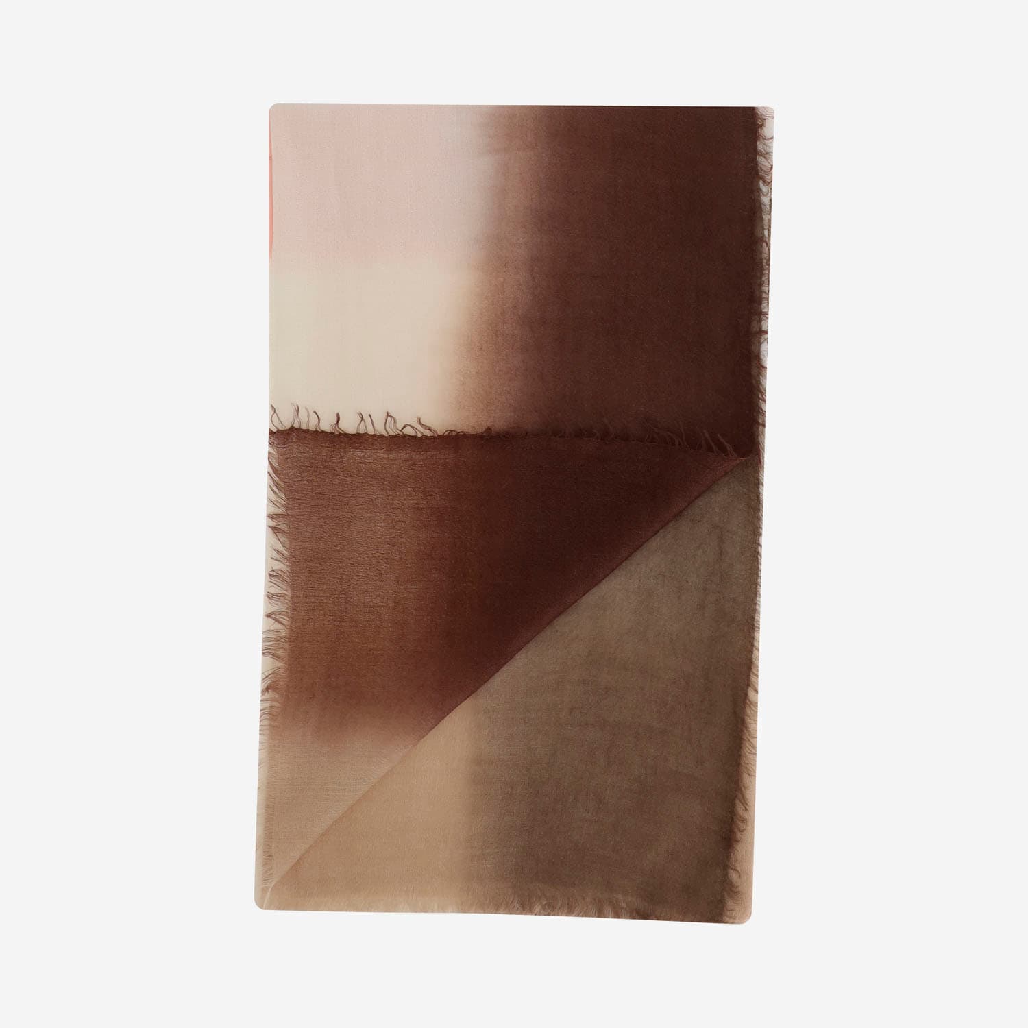 Faliero Sarti Gradient Effect Cashmere Scarf With Frayed Edges In Brown