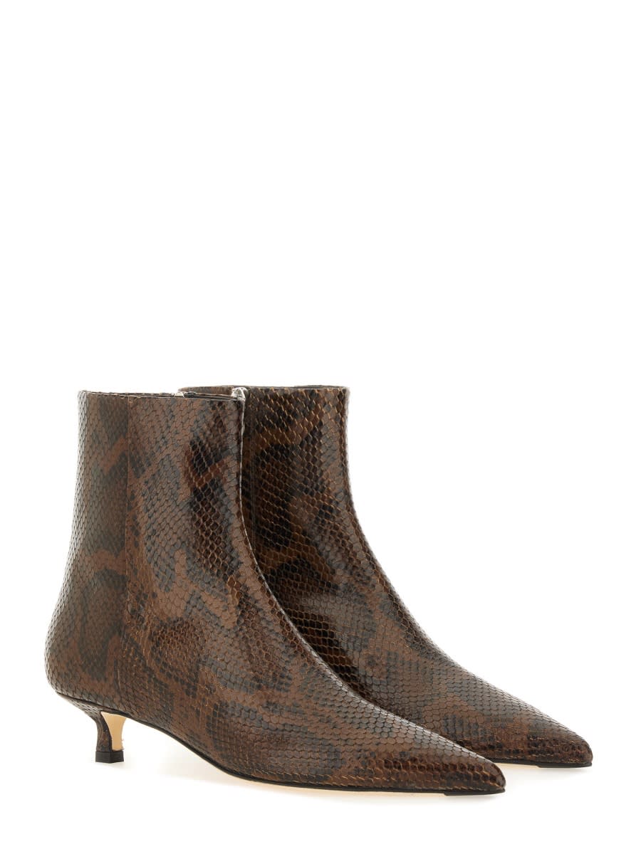 Aeyde Sofie Snake Print Calf Leather Moka In Brown