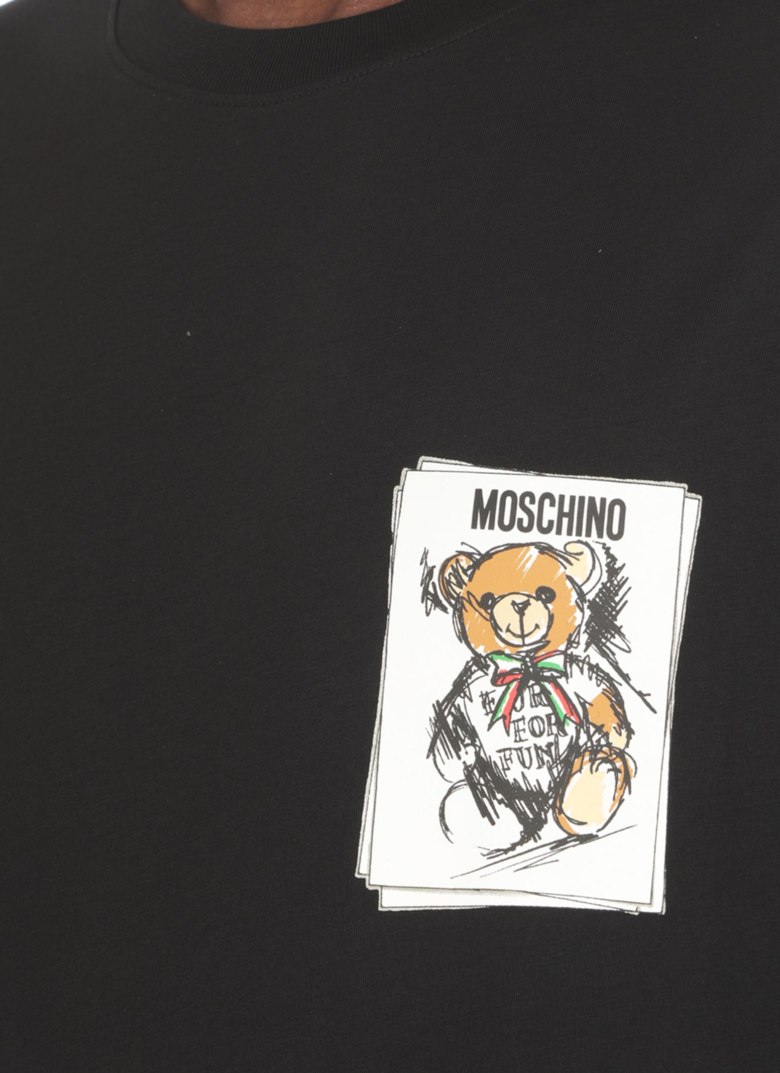 Shop Moschino T-shirt With Print In Black