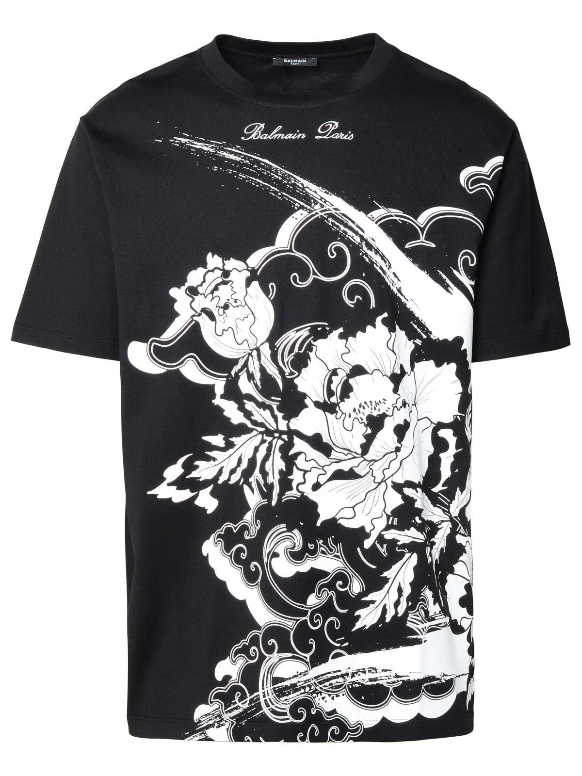 Shop Balmain Black Cotton T-shirt