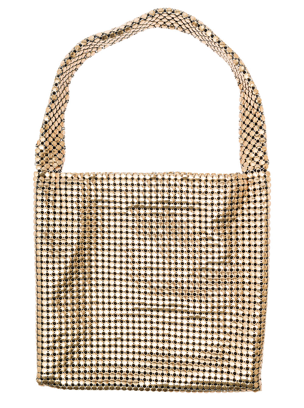 pixel Gold-tone Tote Bag In Metallic Mesh Woman