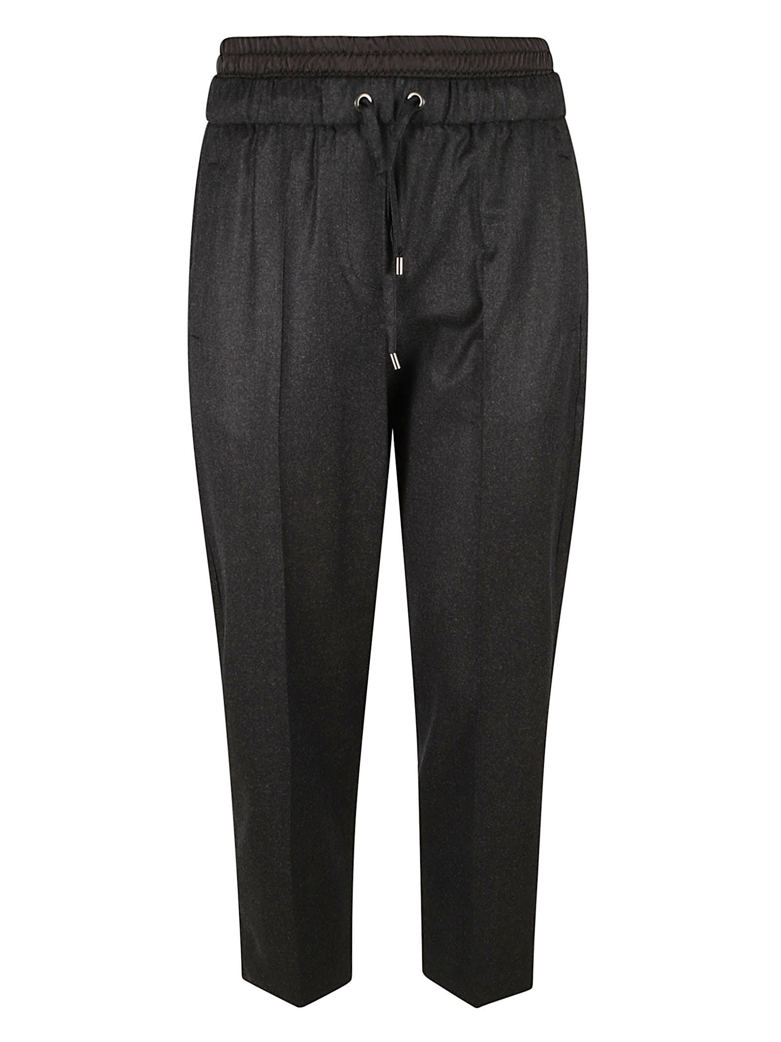 Brunello Cucinelli Laced Fitted Track Pants In Anthracite
