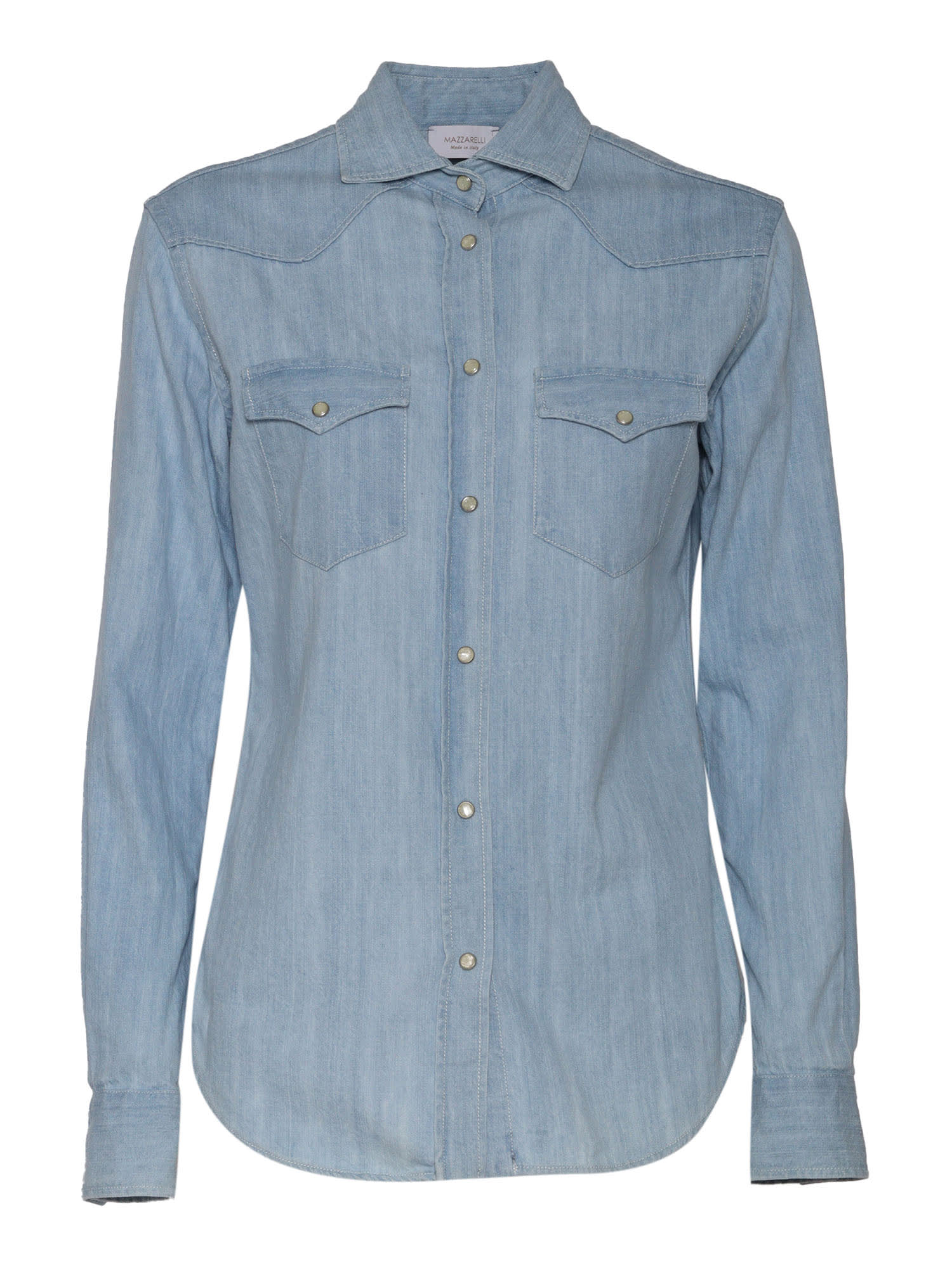 Denim Athena Shirt With Side Pockets