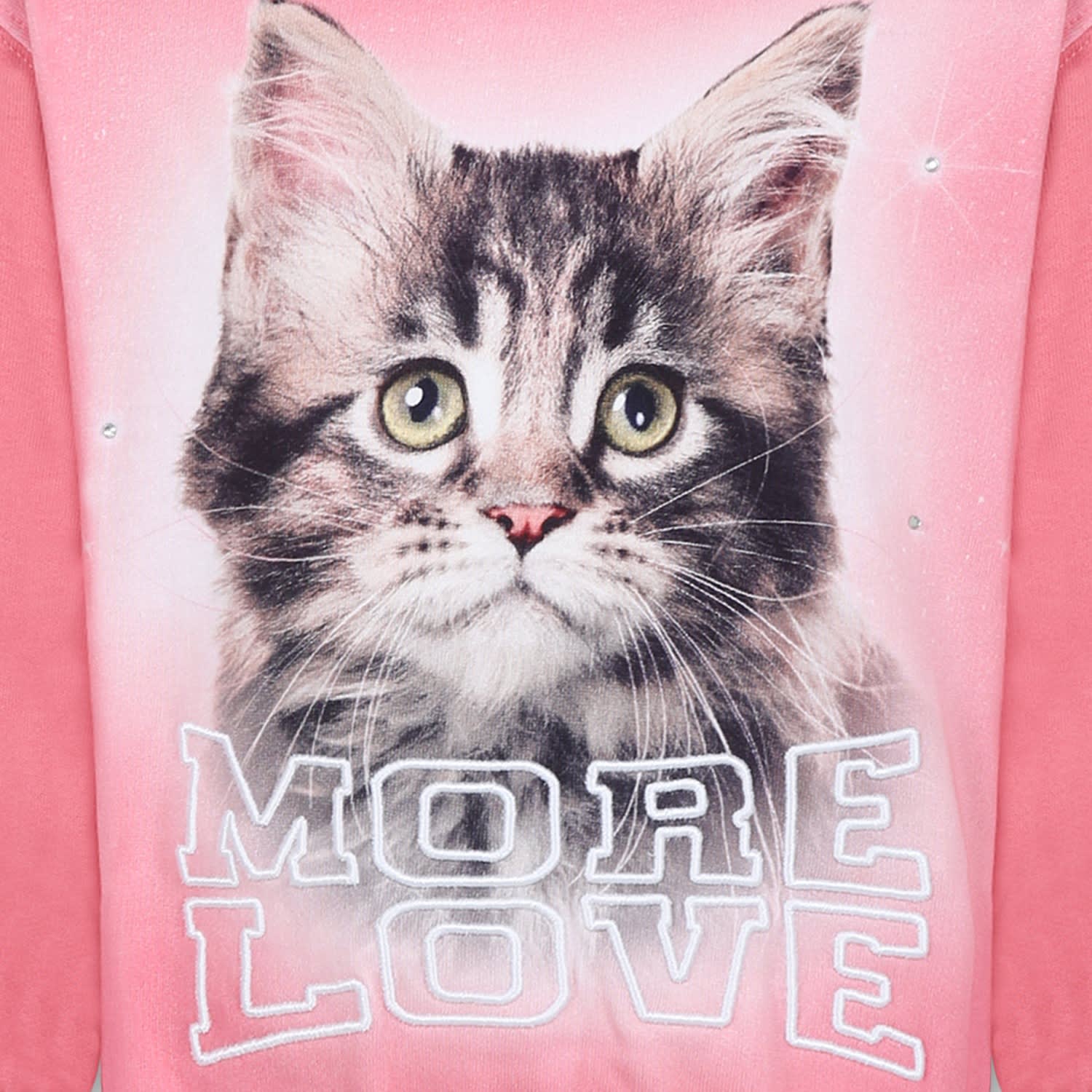 Shop Molo Pink Sweatshirt For Girl With Cat Print And Writing