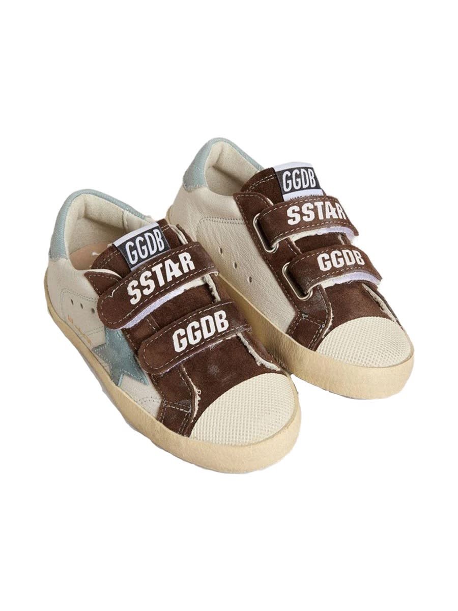 Golden Goose Brown/oth Kids' Old School Leather Low-top Trainers Eur 20 / 4 Uk In Multi