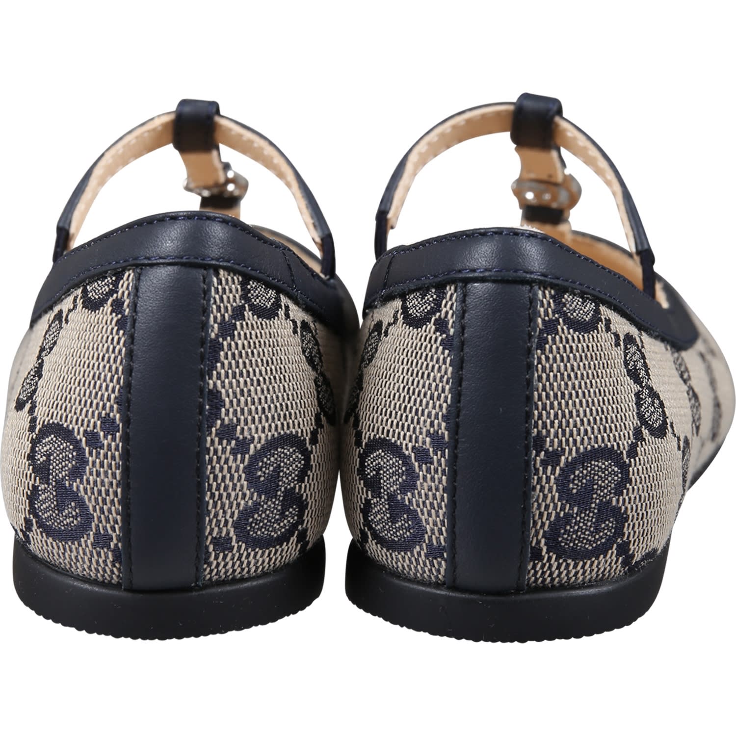 Shop Gucci Blue Ballerinas For Baby Girl With Double G