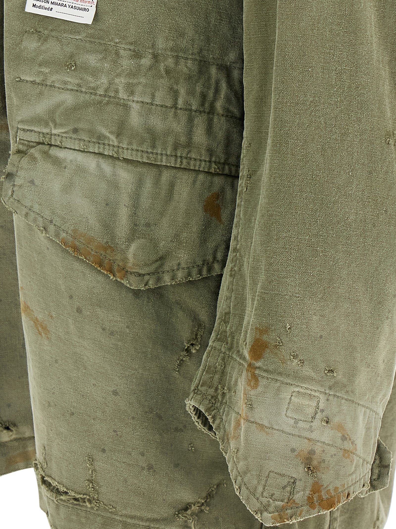 Miharayasuhiro Distressed Field Puffer Jackets Green In Green