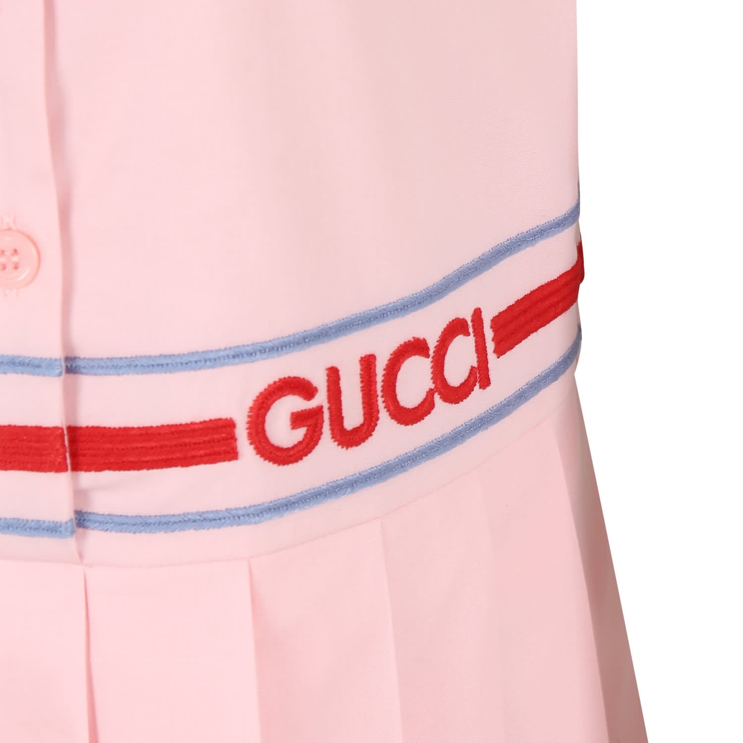 Shop Gucci Pink Dress For Girl With Logo