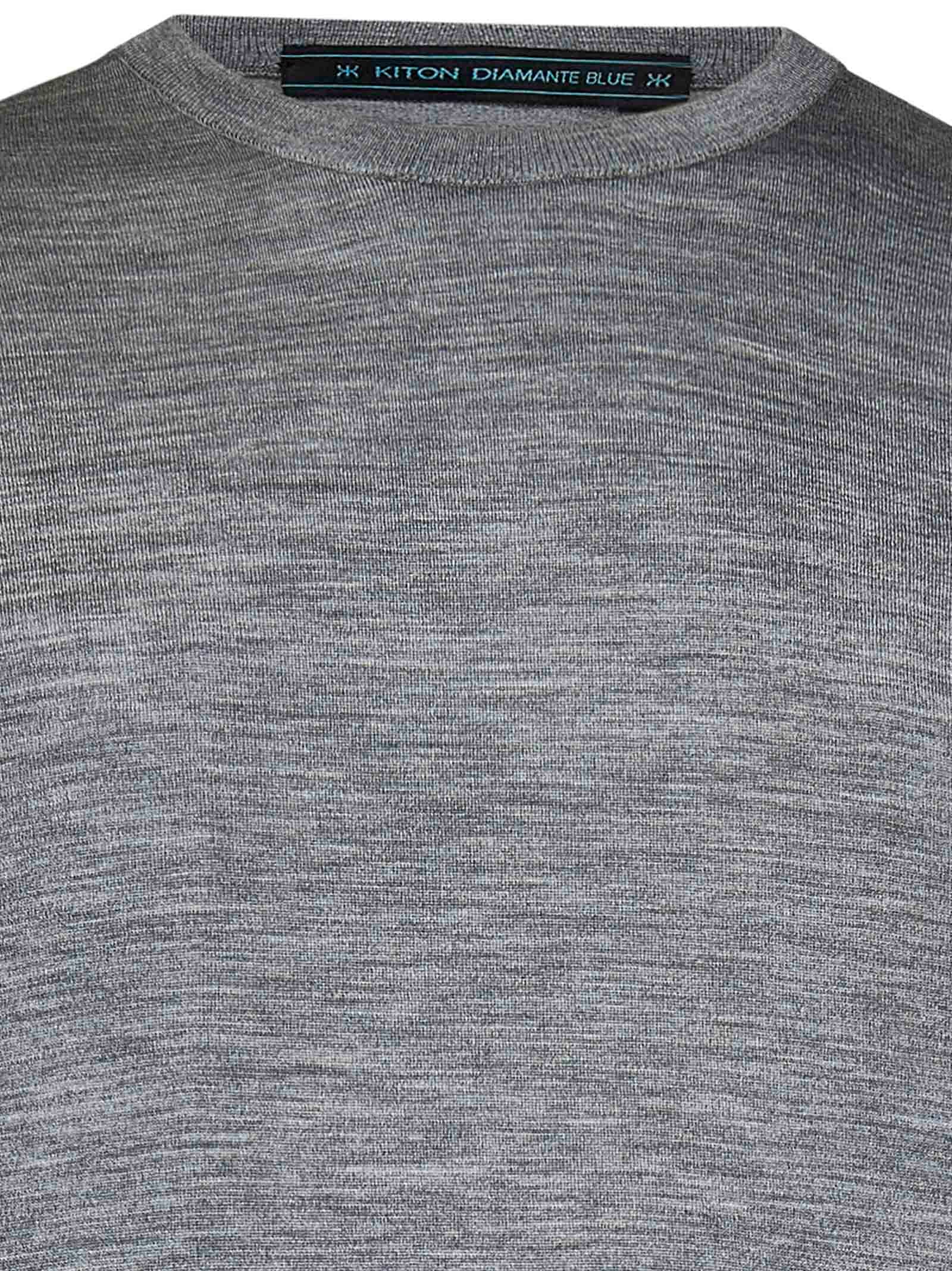 Shop Kiton Diamante Blu Sweater In Grey