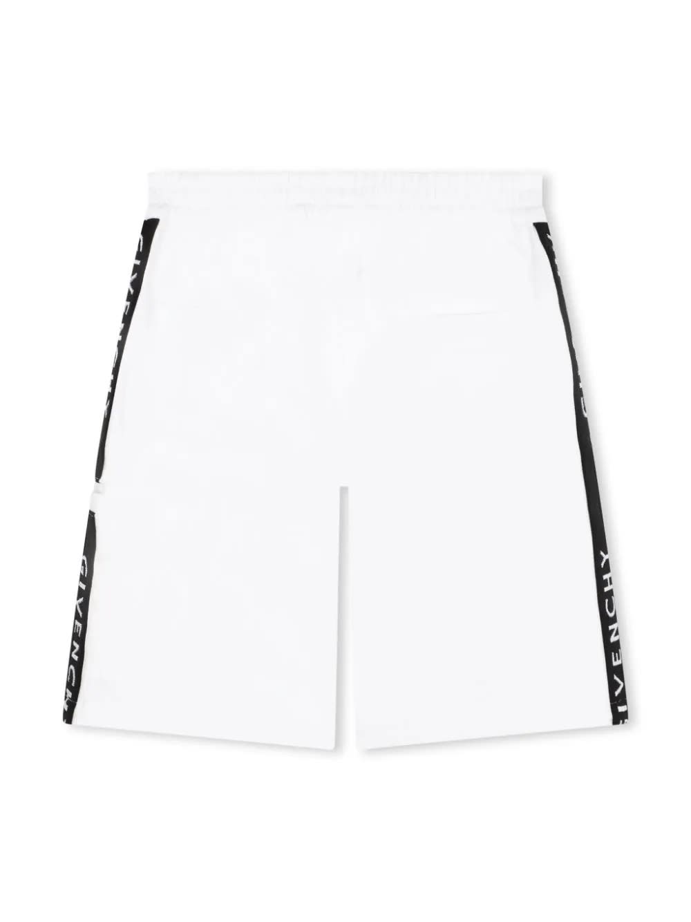 Shop Givenchy White Shorts With Logo Band