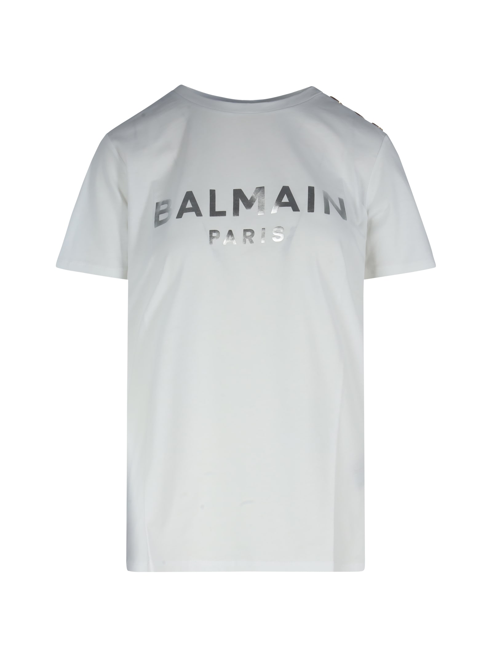 Balmain Ss 3 Btn Metallic Logo T-shirt - Eco Sustainable