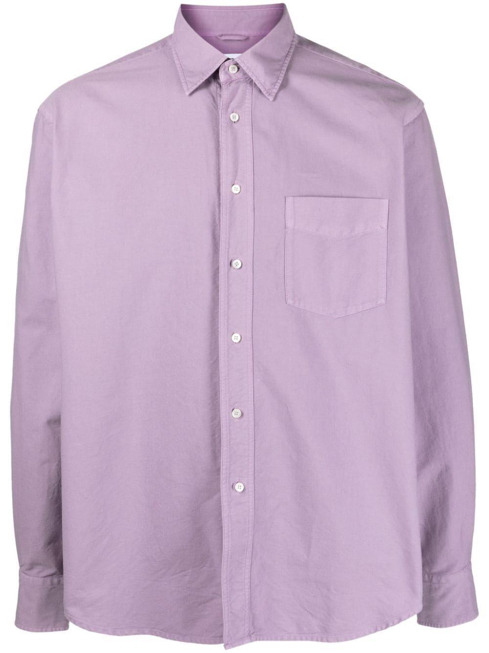 Aspesi Collared Buttoned Shirt In Lilac