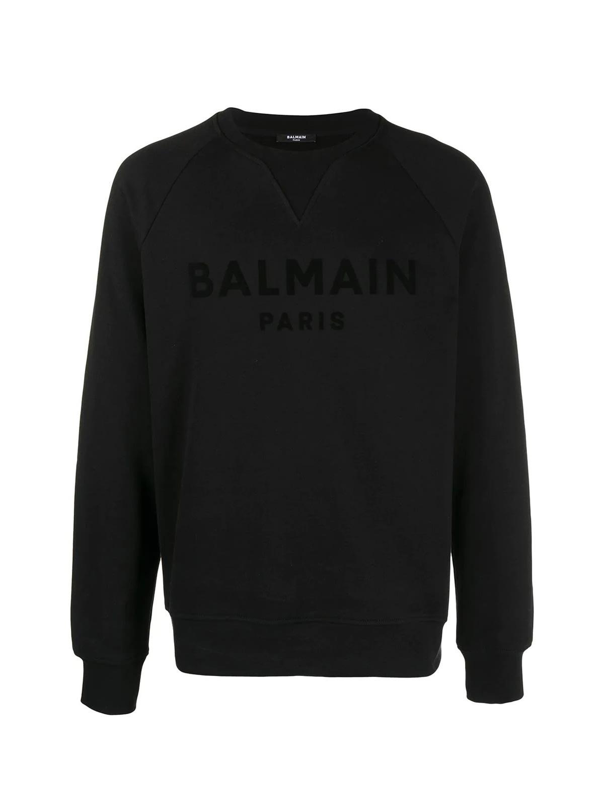 Balmain Black Flock Sweatshirt