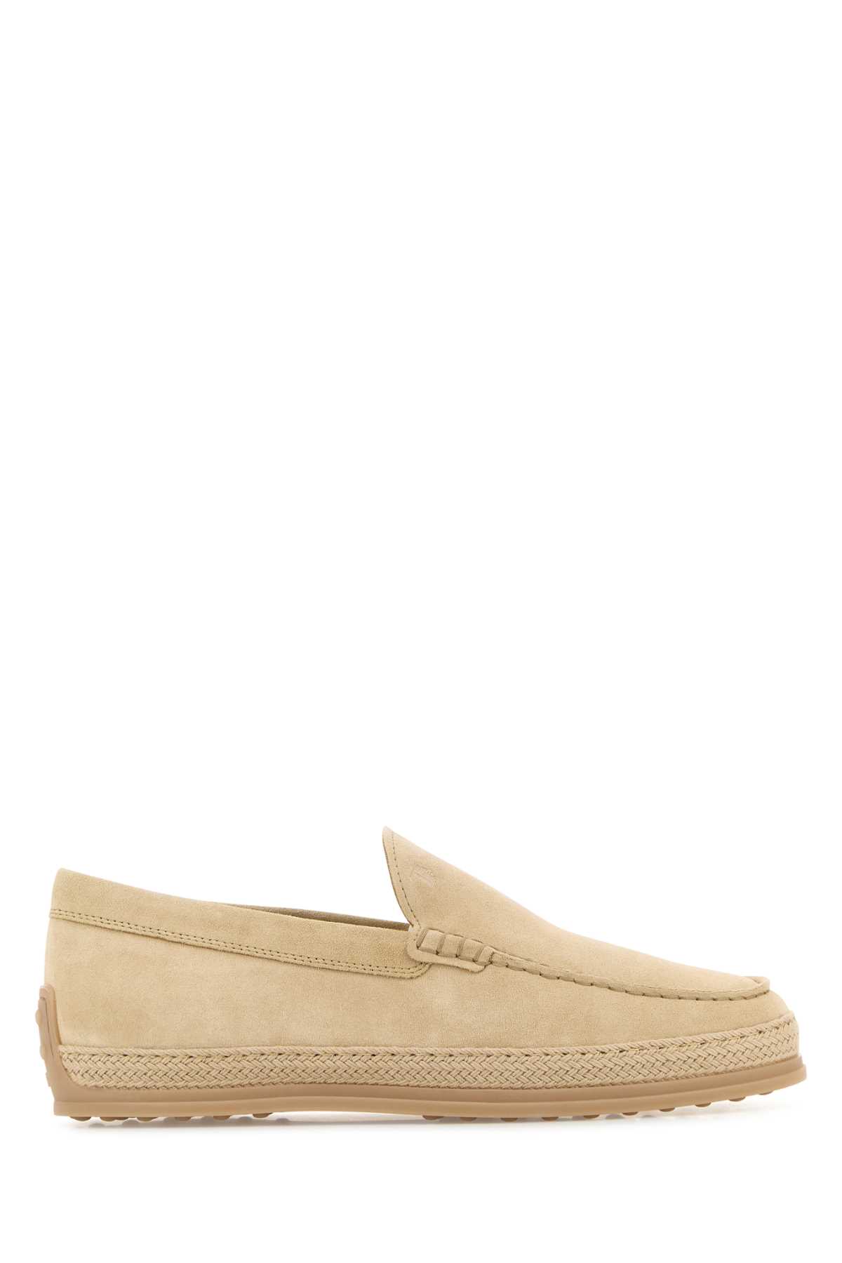 Tod's Beige Woven Leather Slip-on Loafers With Rubber Sole Men In Neutral
