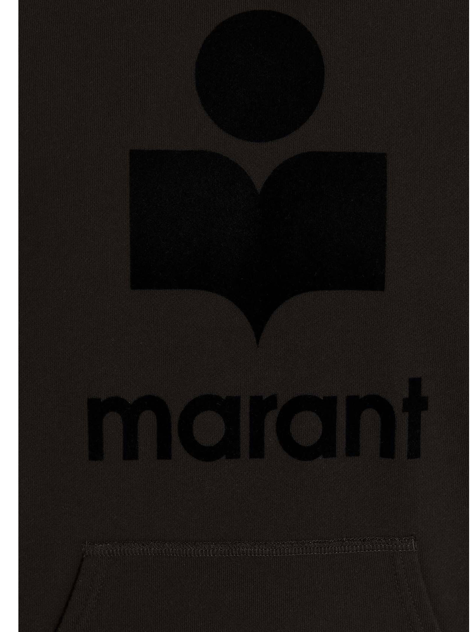 Shop Isabel Marant Flocked Logo Hoodie In Black