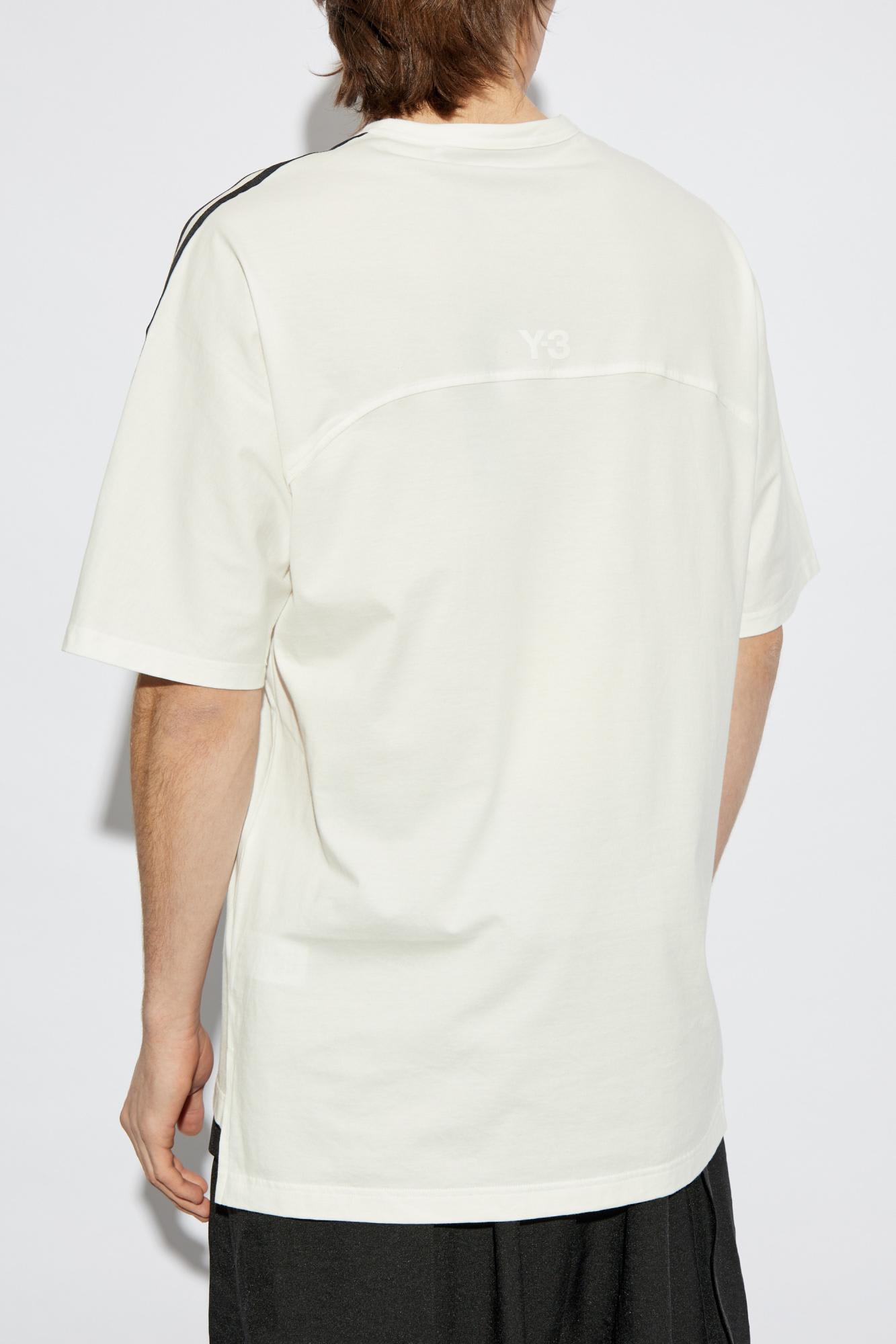Y-3 Adidas Y 3 White Crew Neck T Shirt With Logo