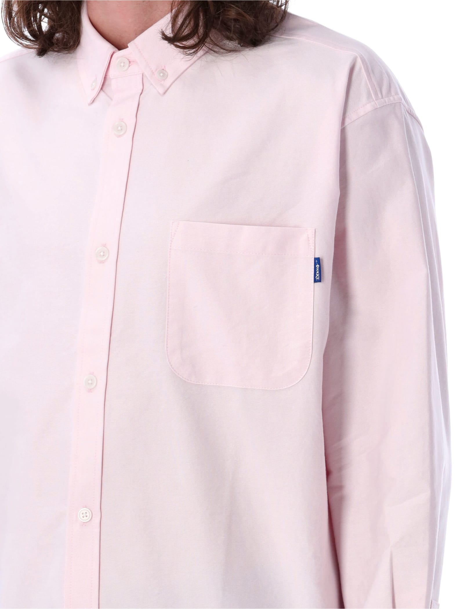 Shop Awake Ny Embroidered Oxford Shirt In Pink