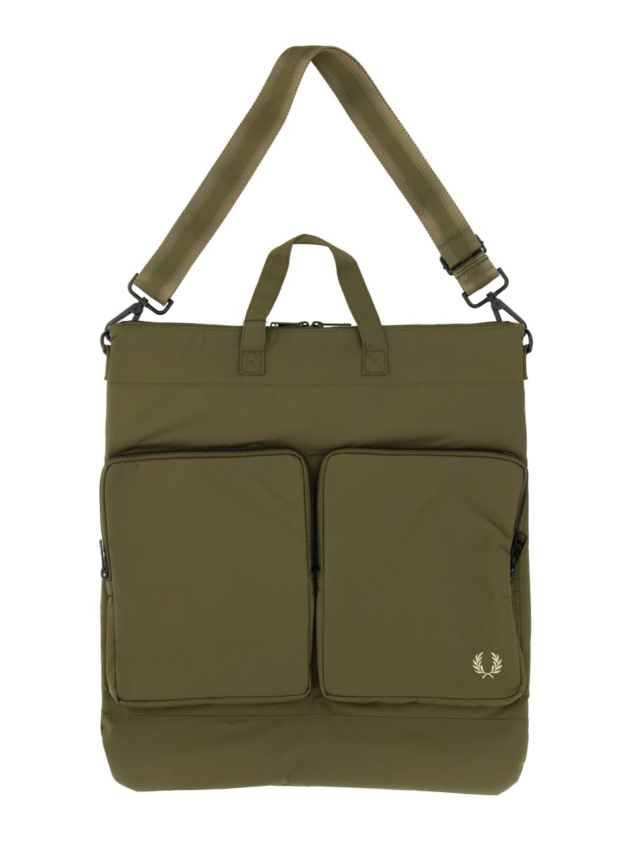 Shop Fred Perry Bag Helmet In Military Green