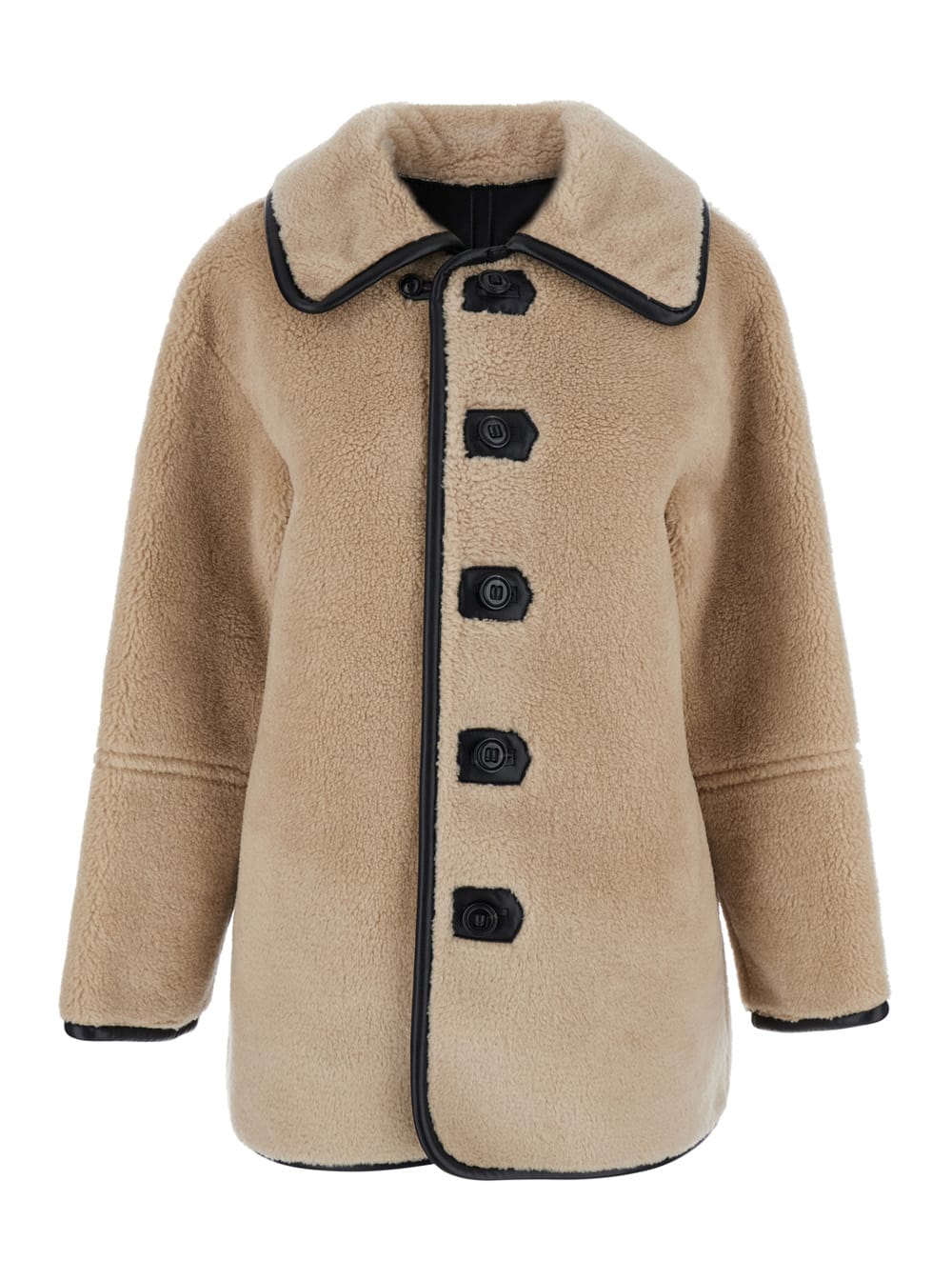 Low Classic Reversible Shearling Wool Jacket In Brown