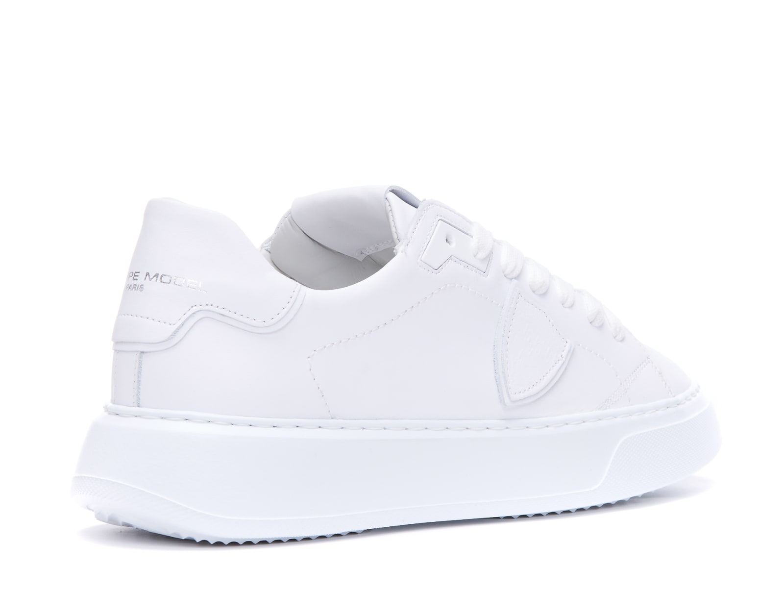 Philippe Model Temple Low Sneakers In Veau Blanc