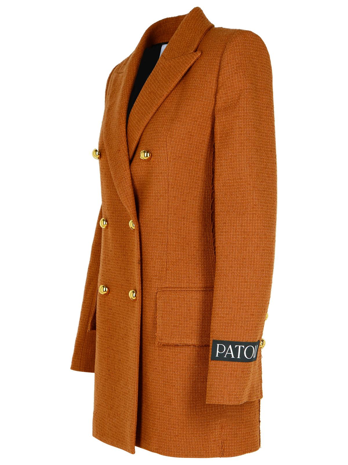 Shop Patou Brown Wool Blend Blazer