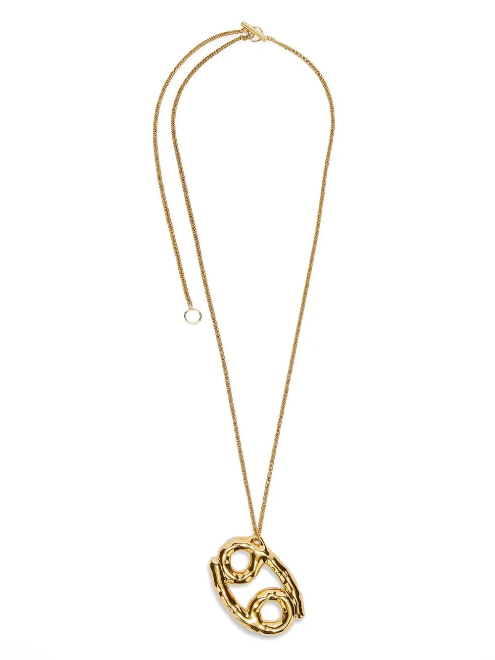 Shop Jil Sander Cancer Zodiac Necklace In Gold