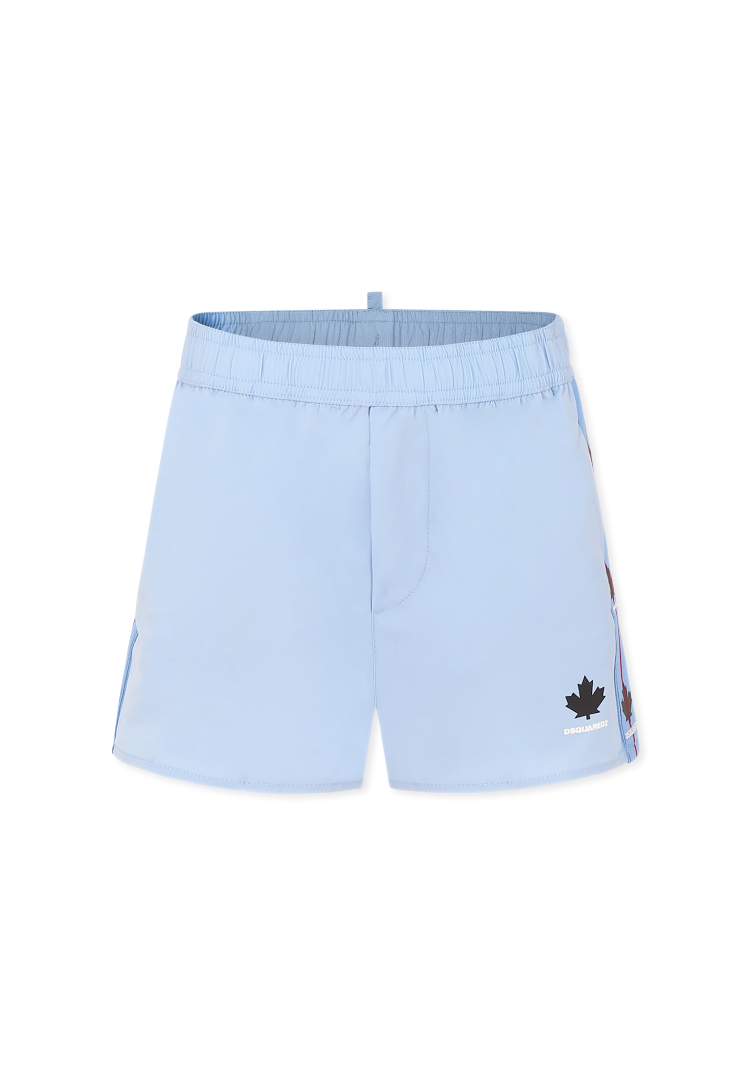 Dsquared2 Light Blue Swim Shorts For Boy With Logo In Light Blue