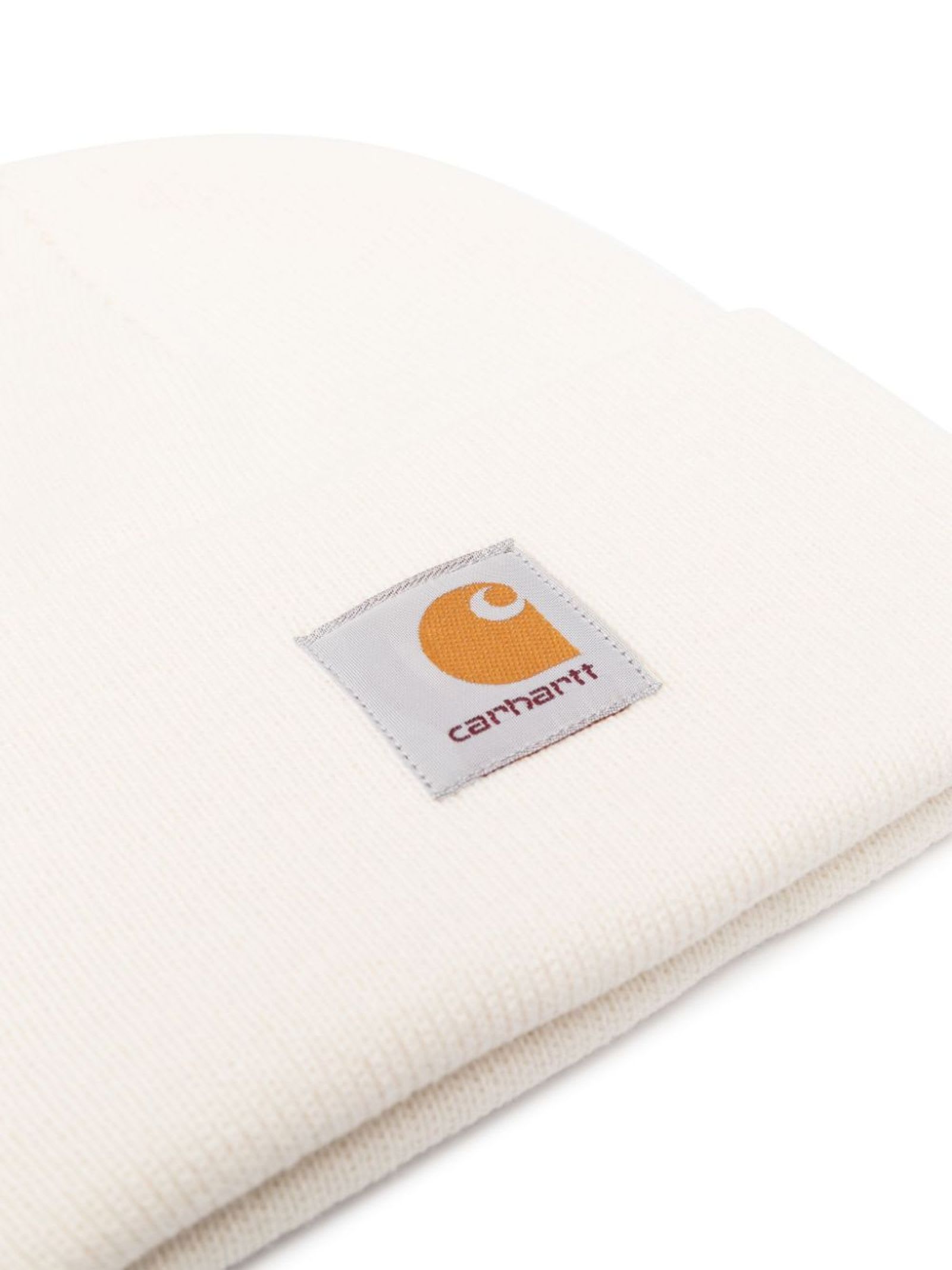 Carhartt Ribbed Knit Acrylic Watch Hat In Natural