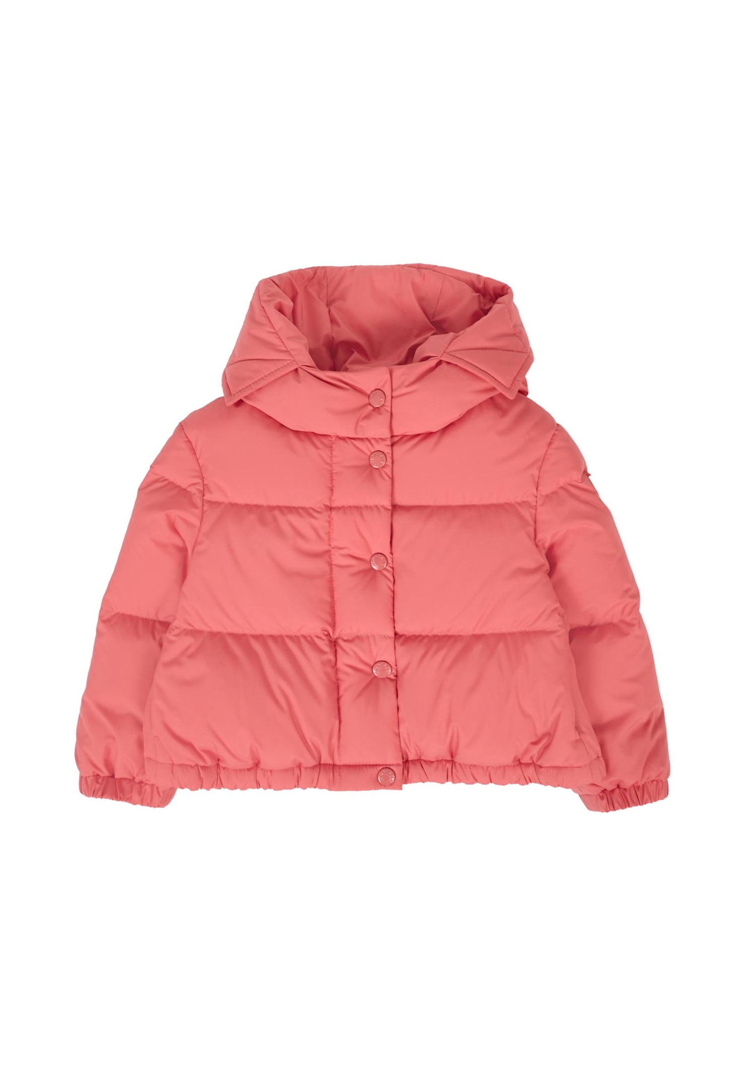 Moncler Pink Tazui Down Jacket For Baby Girl With Logo