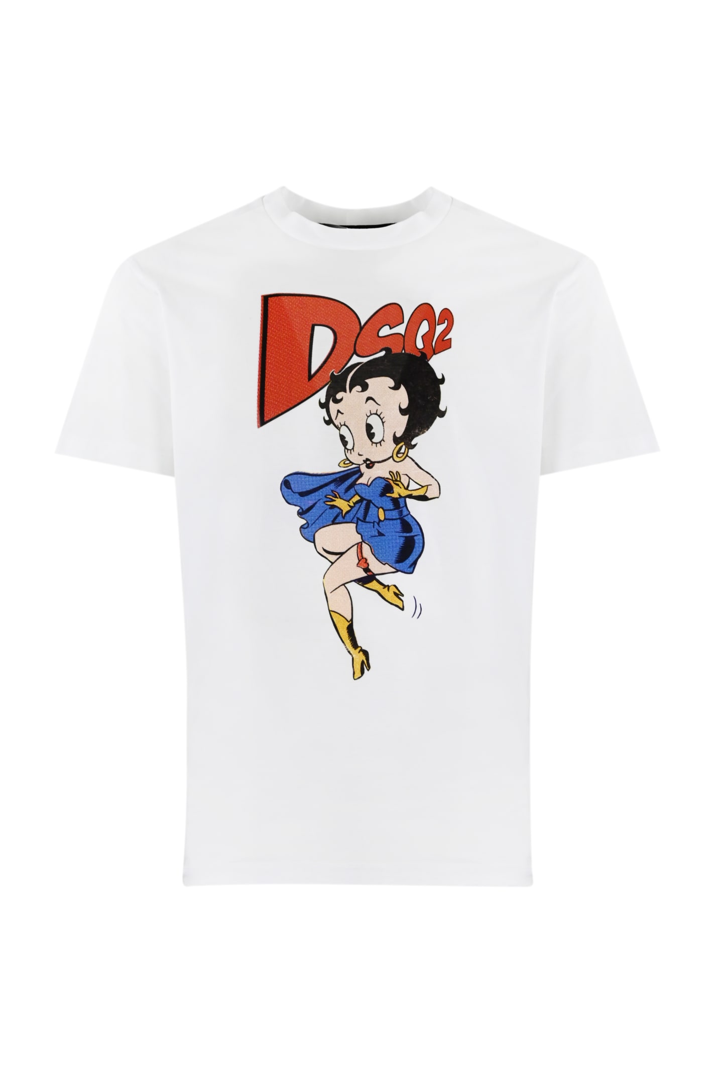 Shop Dsquared2 T-shirt With Betty Boop Print In Bianco