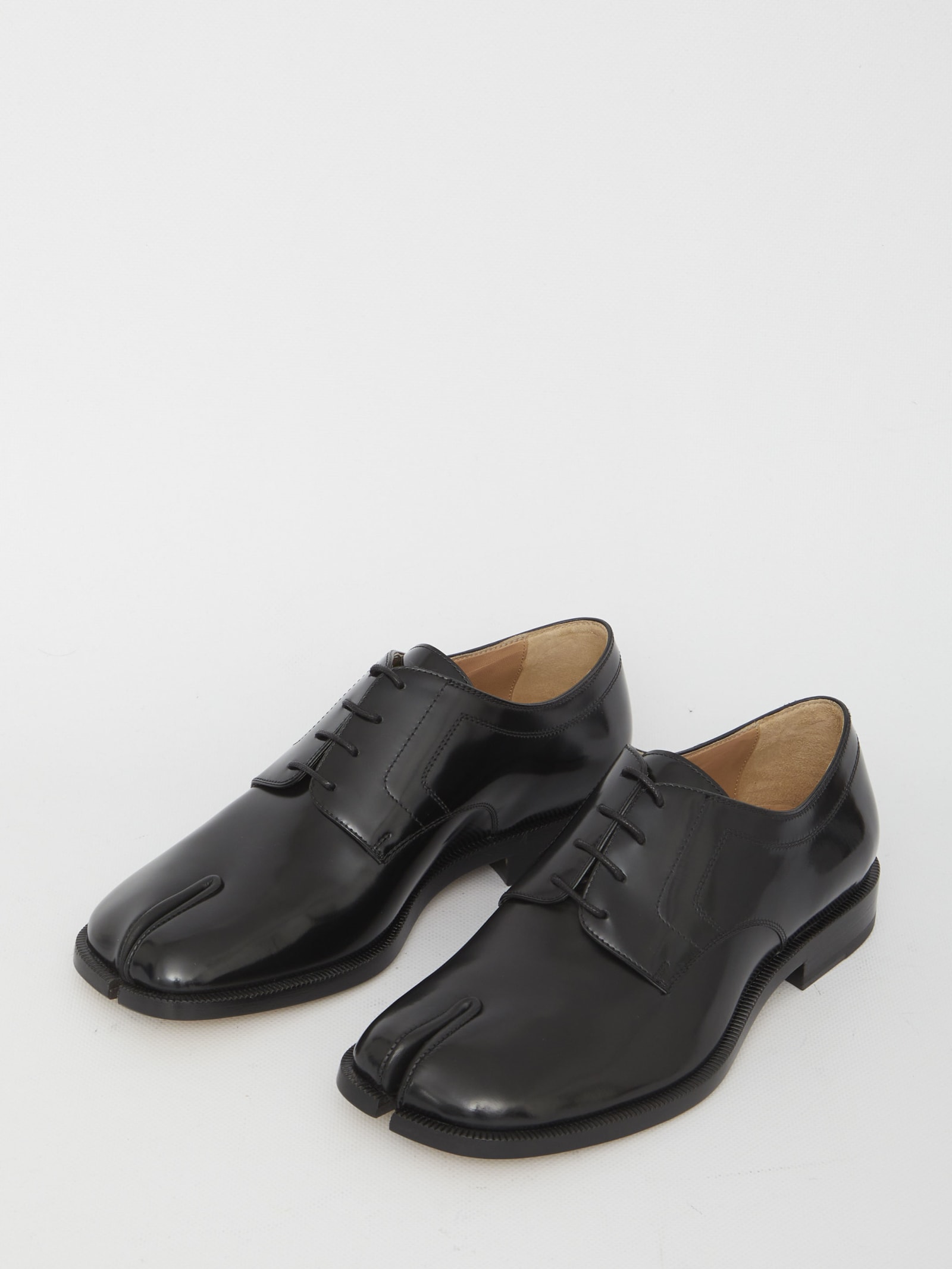 Shop Maison Margiela Tabi Derby Shoes In Black