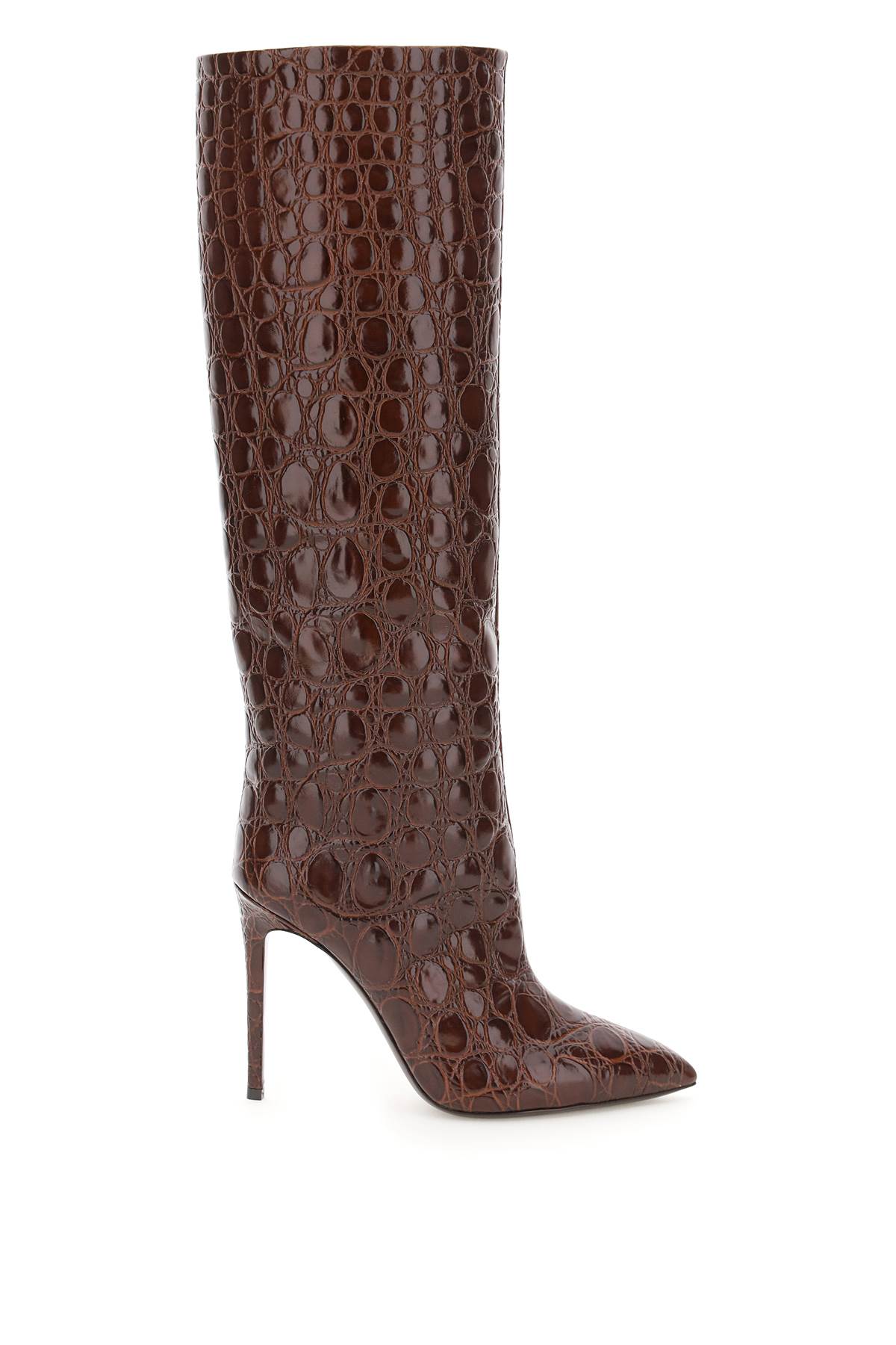 Paris Texas Maxi Croco-embossed Leather Stiletto Boots