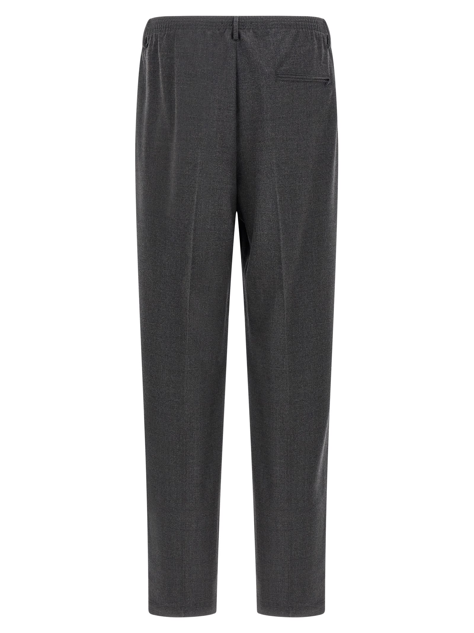 Cellar Door Pleated Elastic-waistband Trousers In Gray