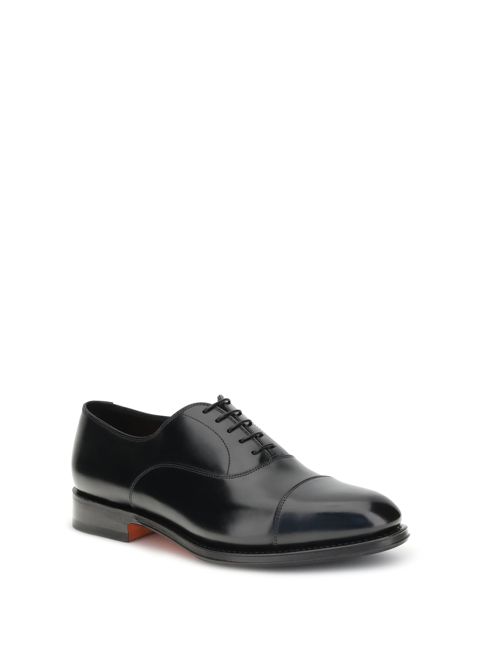Santoni Leather Lace-ups In Black