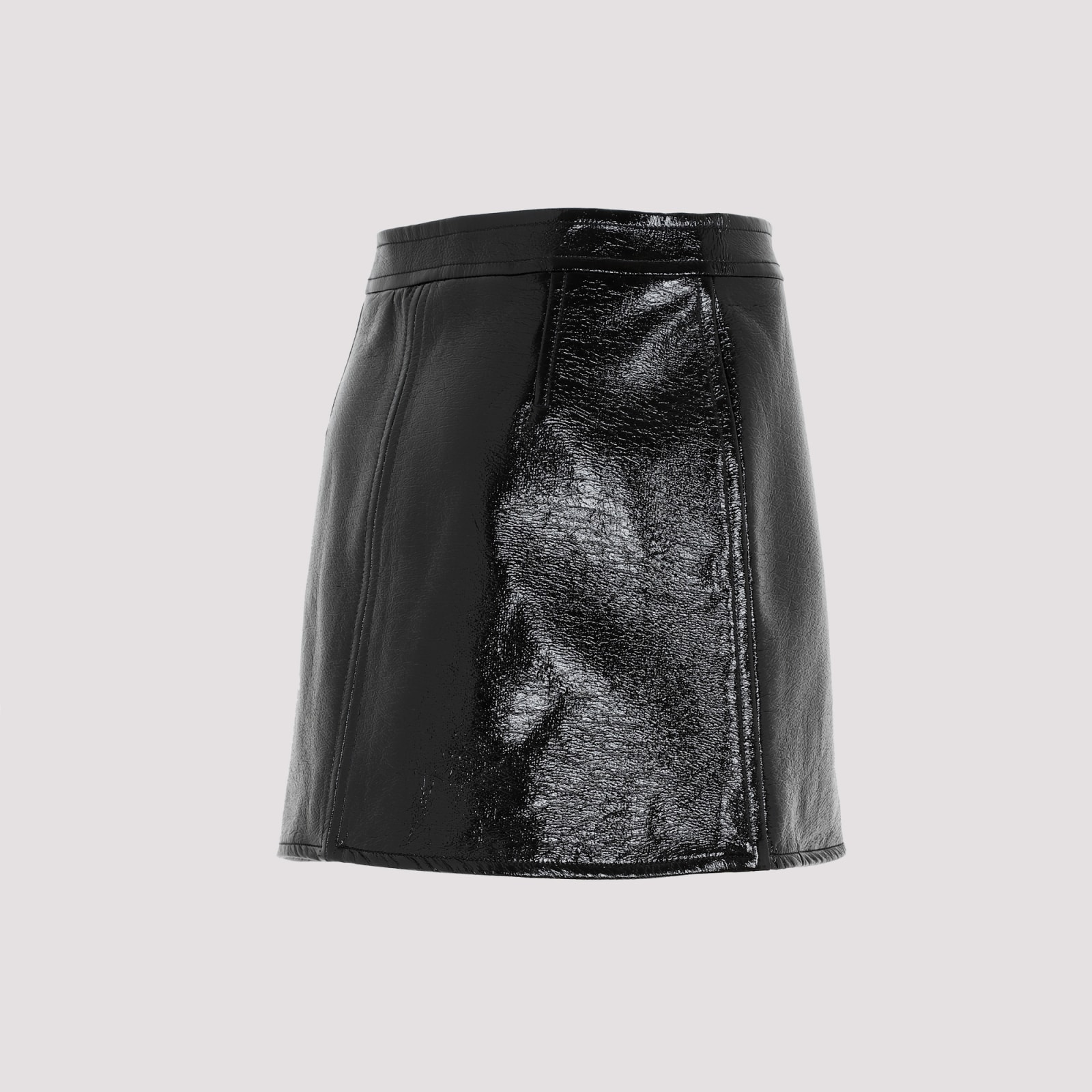 Shop Courrèges Vinyl Mini Skirt In Black