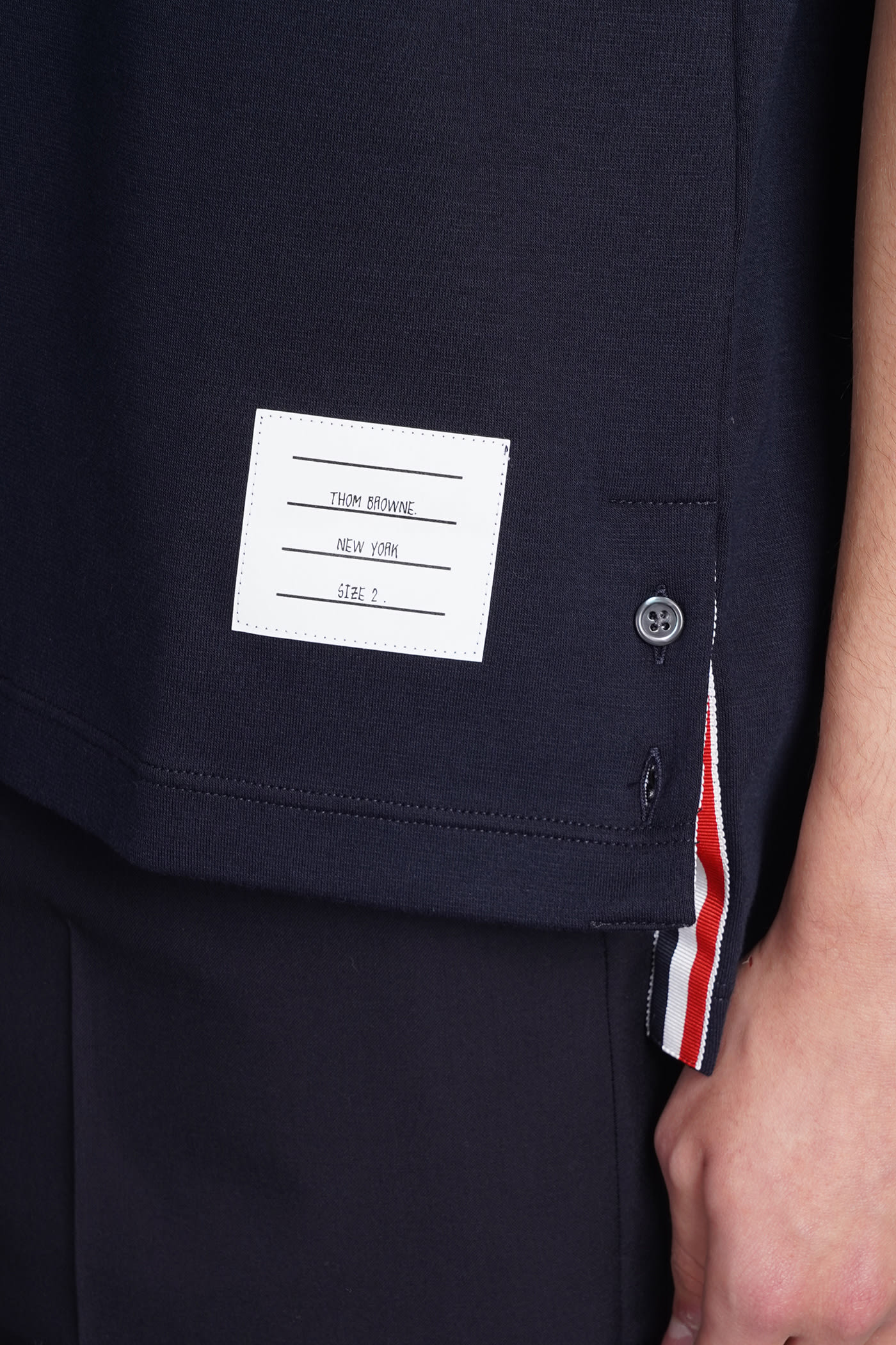 Shop Thom Browne T-shirt In Blue Cotton