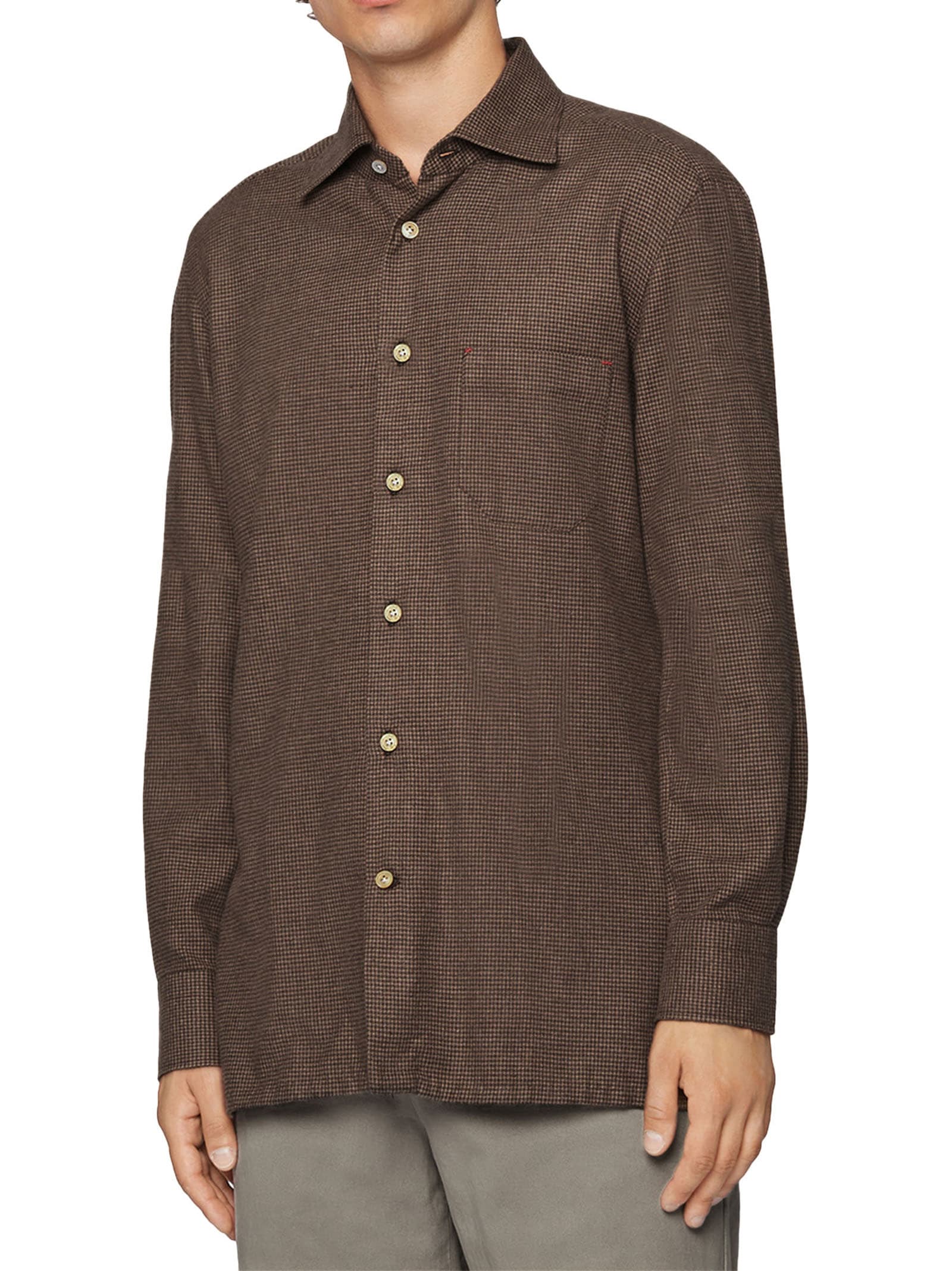 Shop Kiton Nerano - Shirt Cotton In Beige