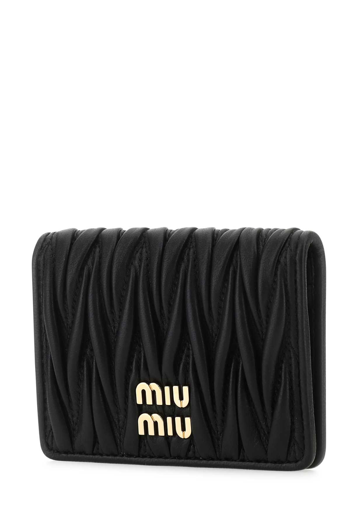 Shop Miu Miu Black Leather Card Holder